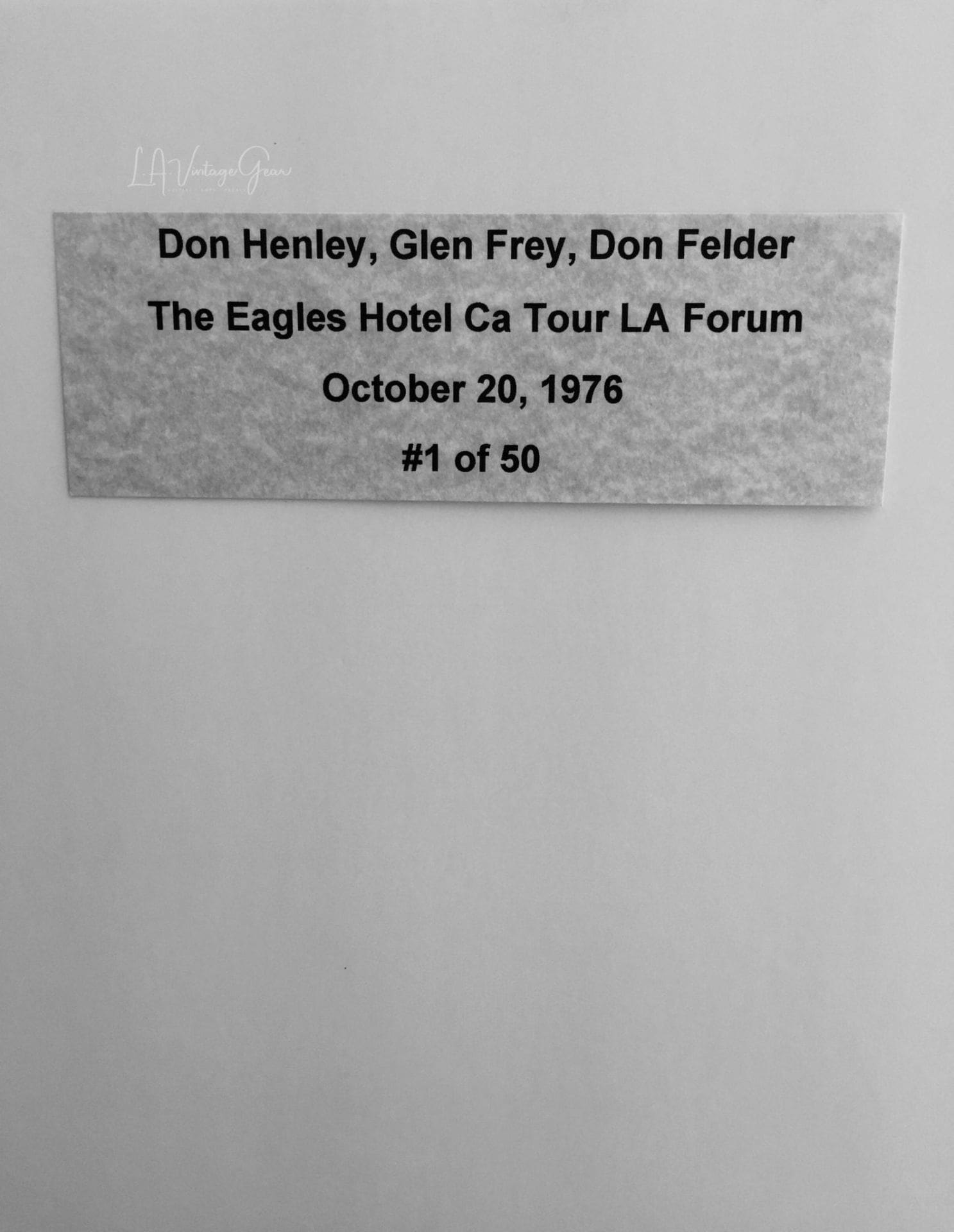 Glen Frey, Don Henley, Don Felder The Eagles Live at The L.A. Forum 1976 - Authentic Concert Photo by Ed Finnell - B&W - White Matte 20"x24" - Image 2