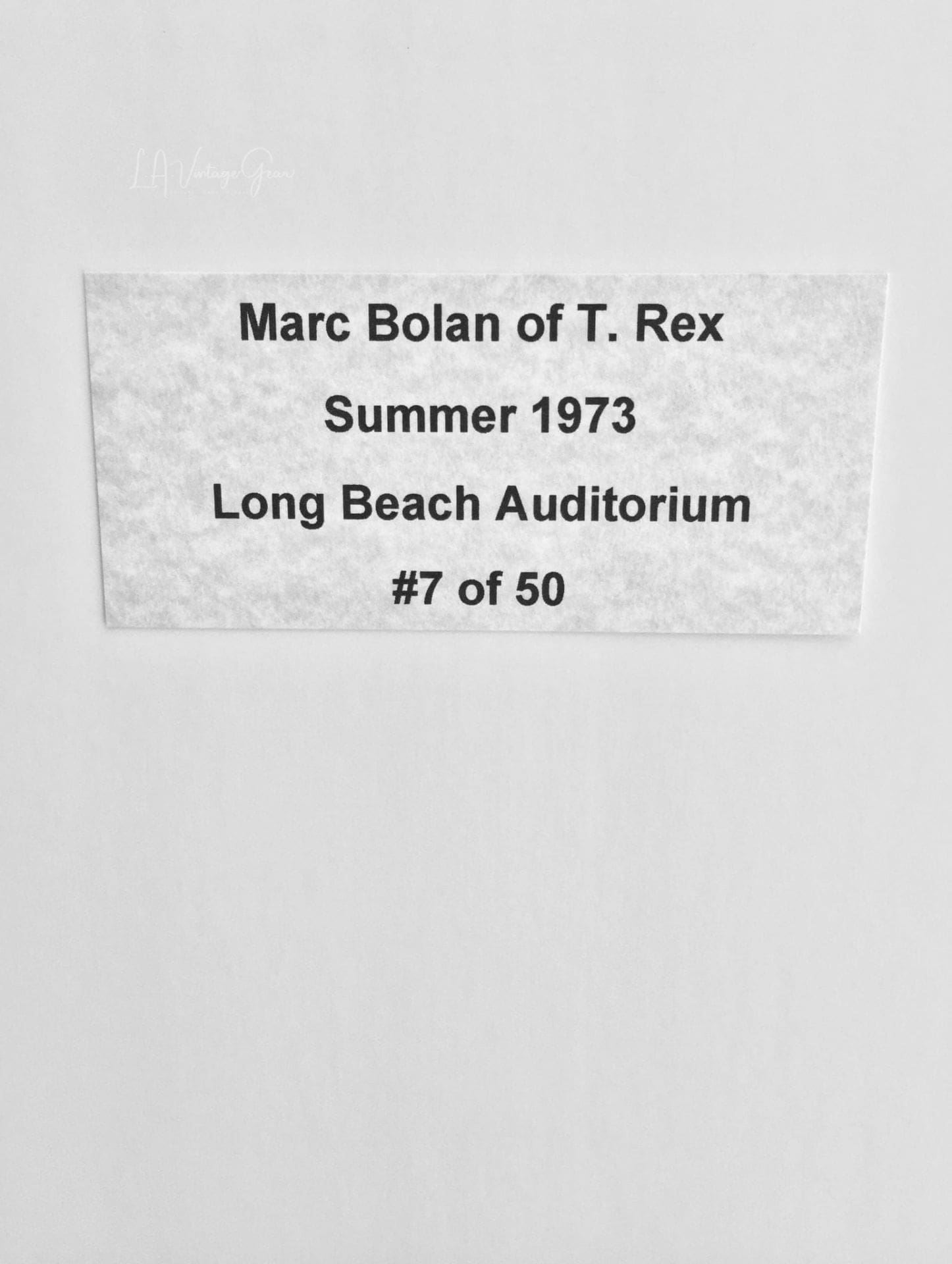 Marc Bolan of T. Rex Summer of 1973 Long Beach Auditorium - Authentic Concert Photo by Ed Finnell - B&W- White Matte 20" x 40" - Image 2