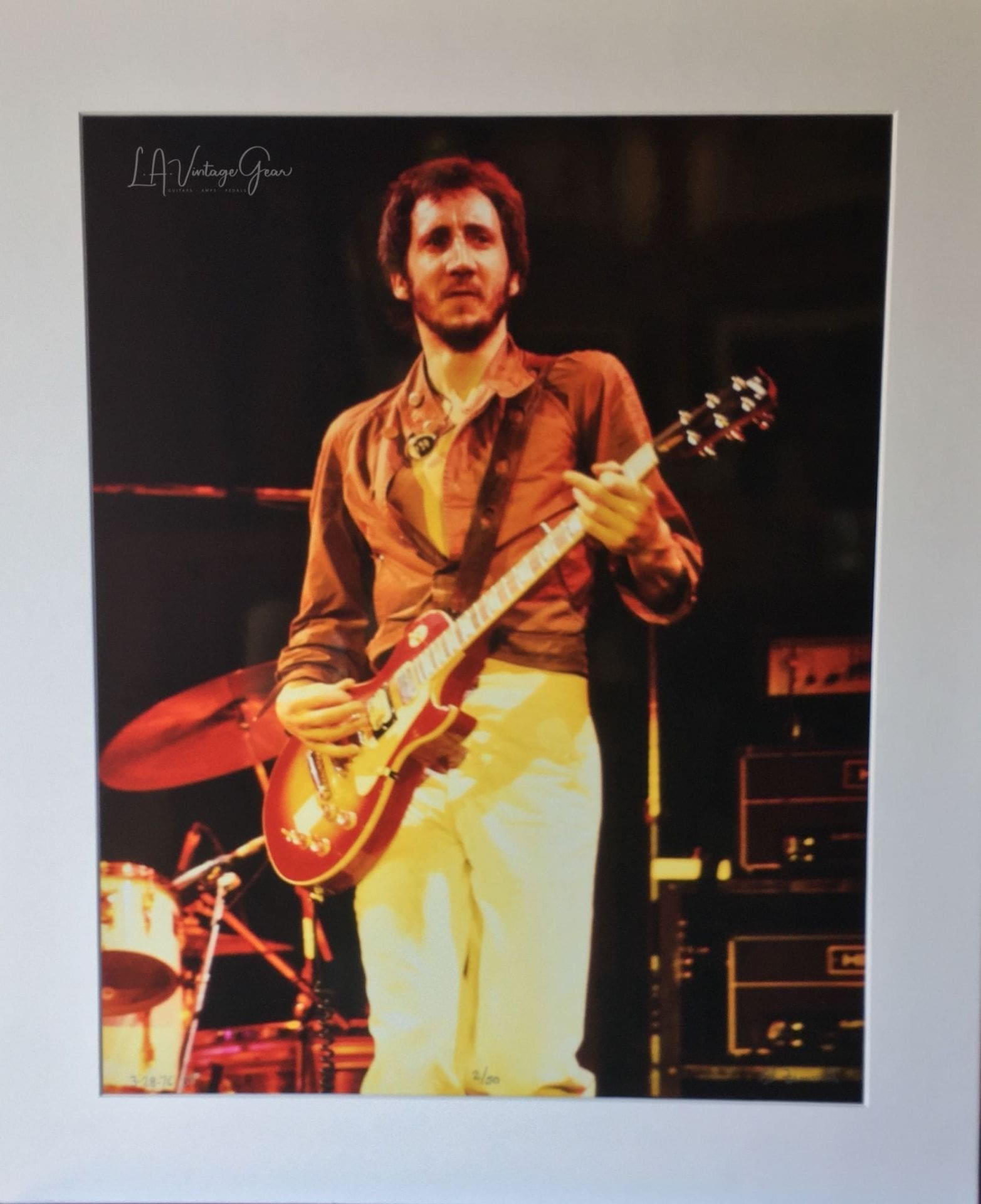 Pete Townsend - The Who By Numbers Tour 1976 - Authentic Concert Photo by Ed Finnell - Color- White Matte 20"x24"