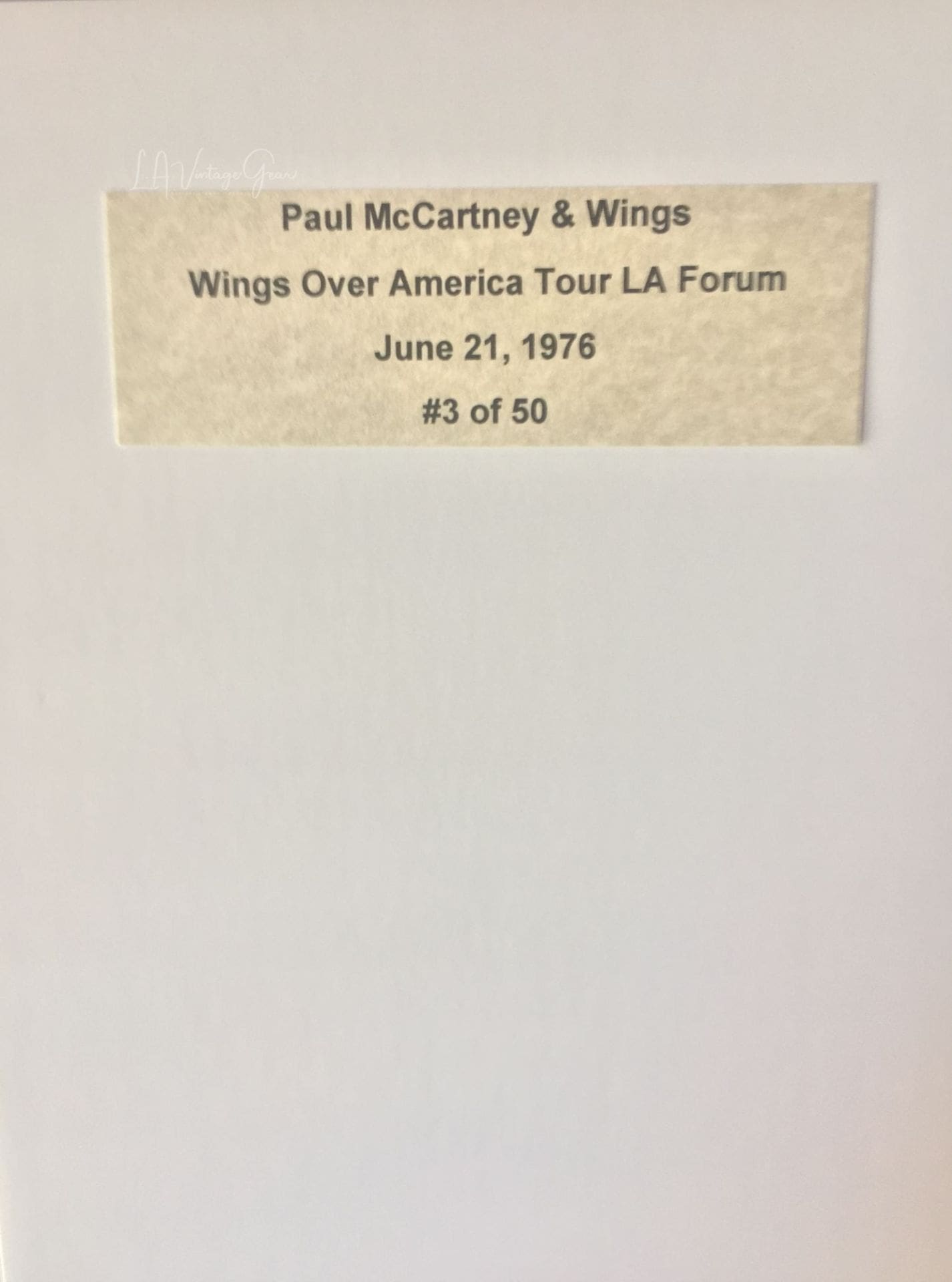 Paul McCartney - Wings Over America Tour 1976 - Authentic Concert Photo by Ed Finnell - B&W - White Matte 20"x24" - Image 2
