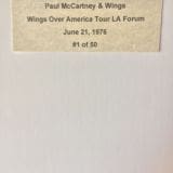 Paul McCartney Wings Over America Tour 1976 – Authentic Concert Photo by Ed Finnell  – B&W – White Matte 20″x24″