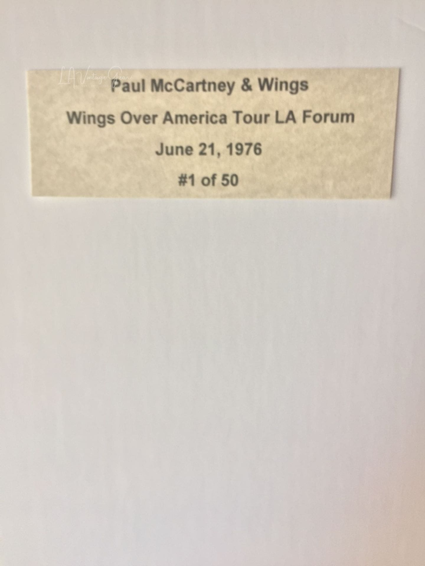 Paul McCartney Wings Over America Tour 1976 - Authentic Concert Photo by Ed Finnell - B&W - White Matte 20"x24" - Image 2