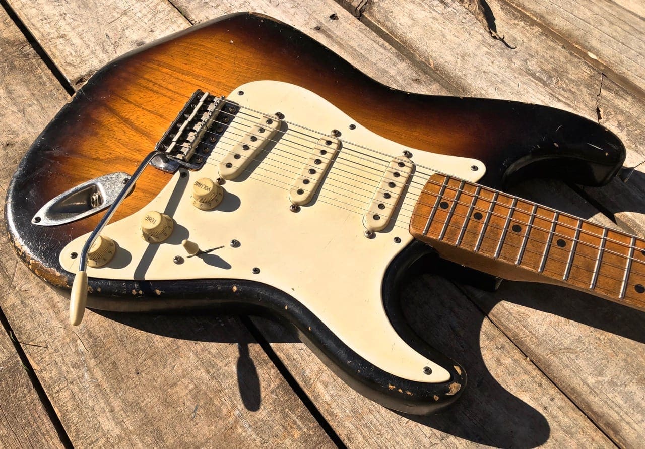 (SOLD) Danocaster 2 Tone Sunburst Double Cut Electric Guitar w/ Arcane Pups!