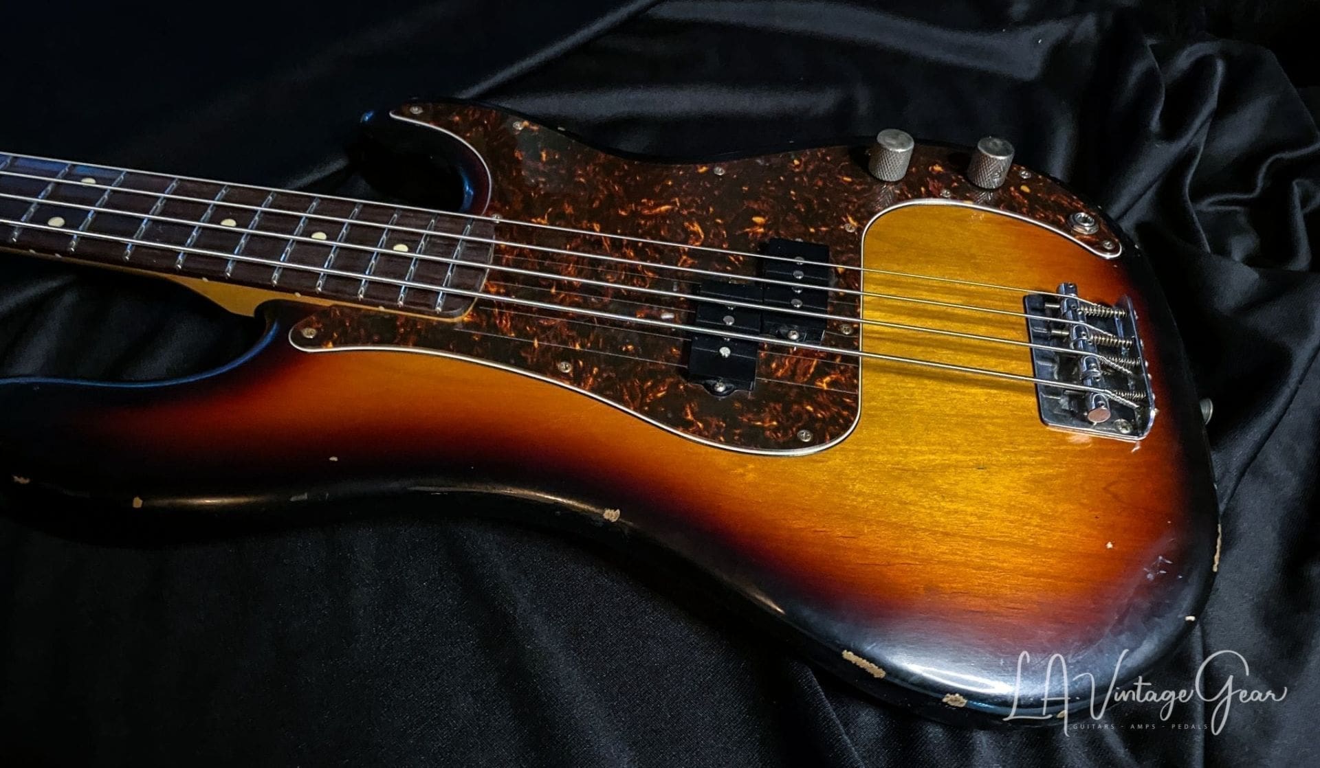 K-Line P-Bass 2020 - In a Medium Relic'd 3 Tone Sunburst - Image 5
