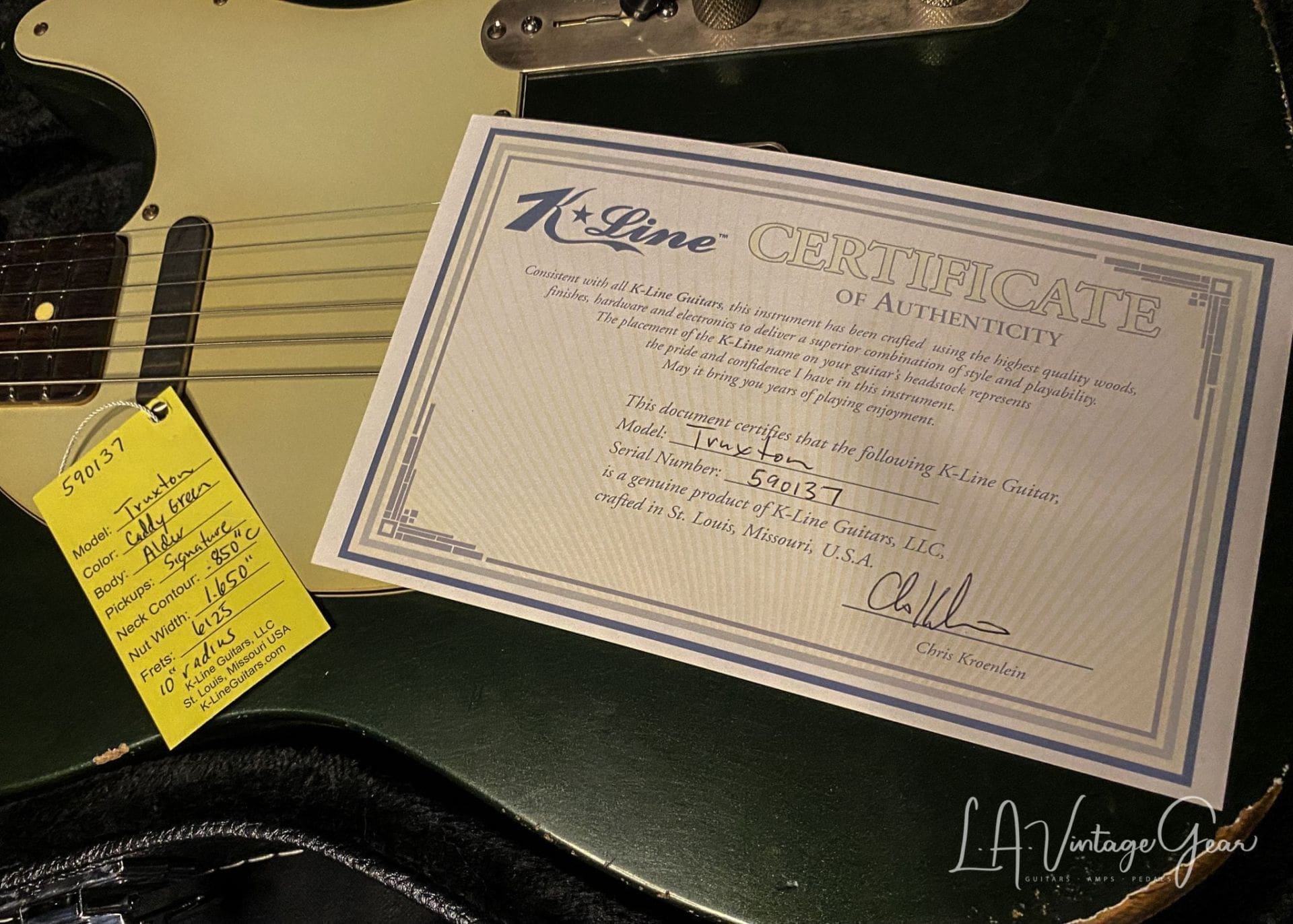 K-Line Truxton T-Style Electric Guitar in Caddy Green - Image 16