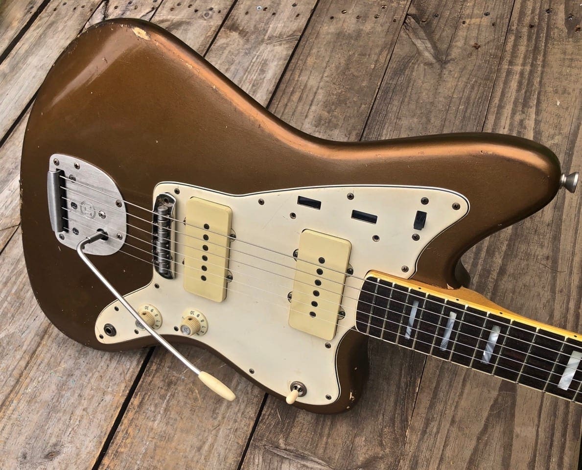 Danocaster Custom Gold/Aged Bronze Offset Electric Guitar
