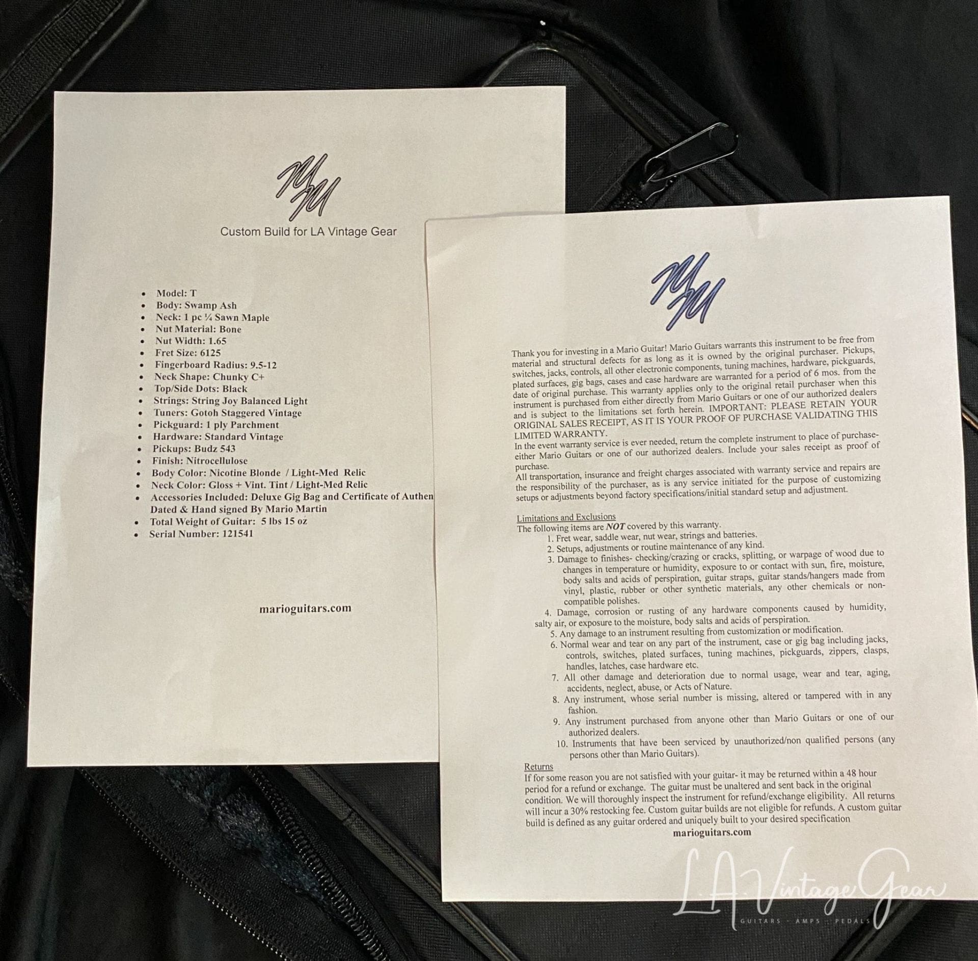 Mario Martin Whiteguard T-Style Electric Guitar - 5.15 pounds ! Our first of many Mario Guitars - Image 17