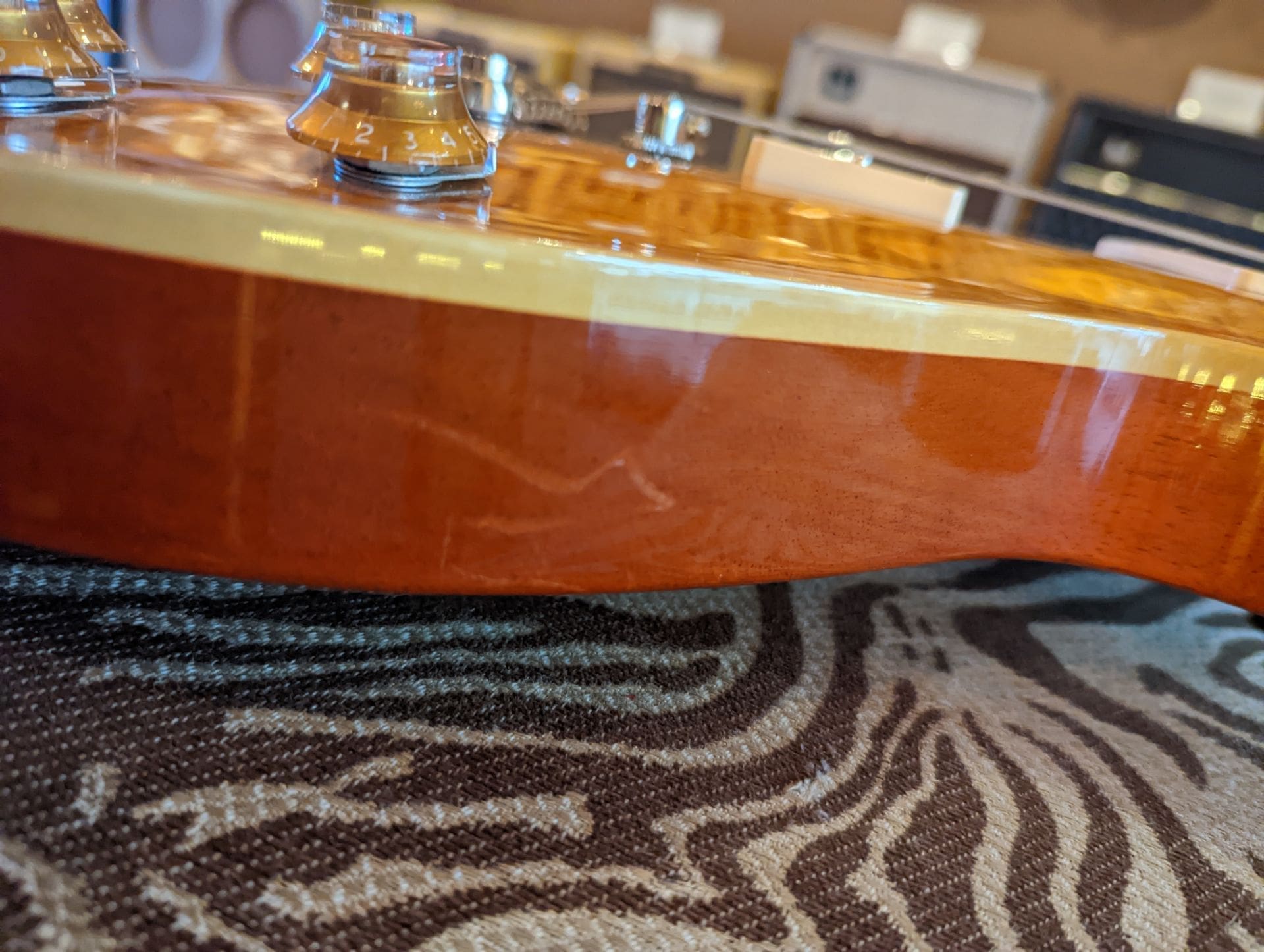 Rutters LP Inspired  Guitar - Beautiful One Piece  Flame Top ! Ron Ellis Humbuckers ! Korina Back - Image 19