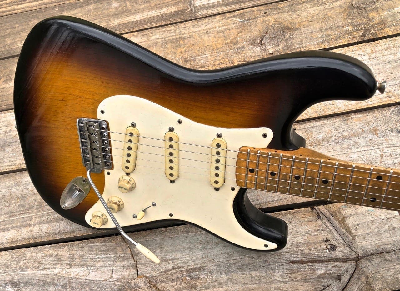 Danocaster 2 Tone Double Cut Electric Guitar - V Neck!