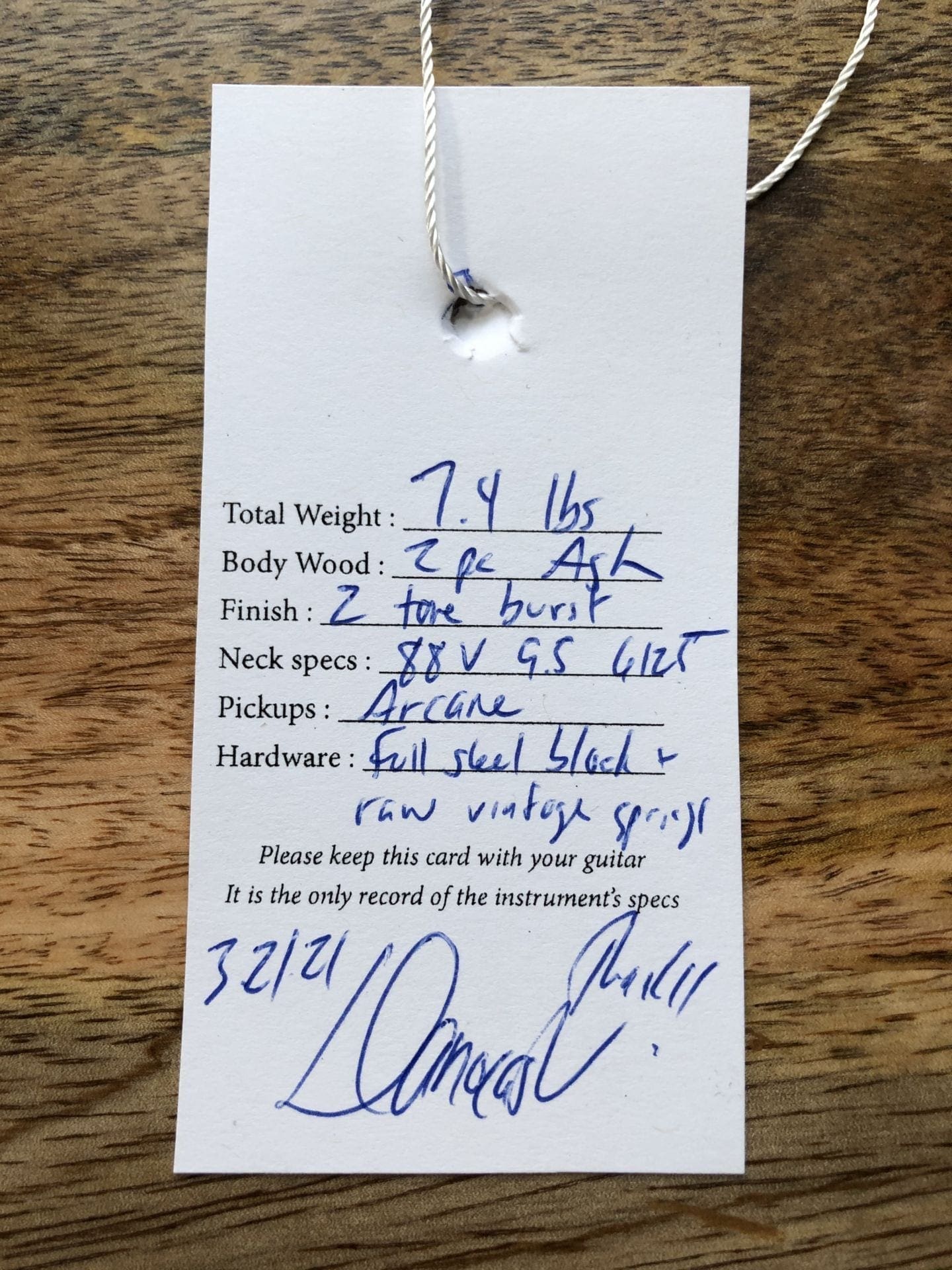 Danocaster 2 Tone Double Cut Electric Guitar - V Neck! - Image 9