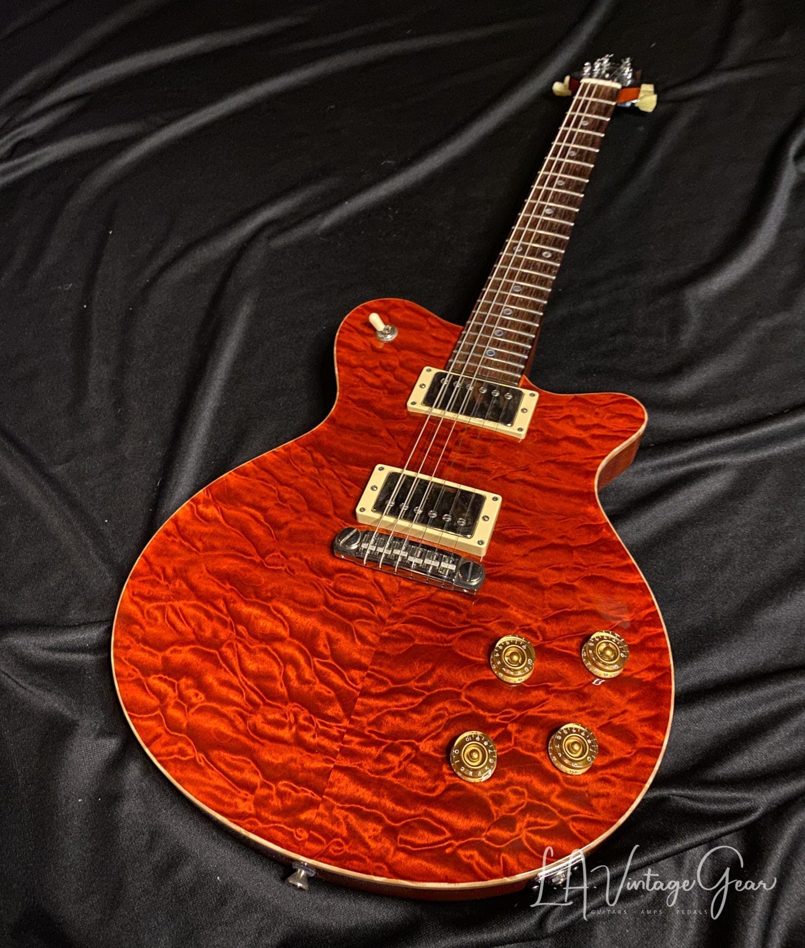 Grosh Set Neck Electric Guitar in a Deep 6120 Orange Finish