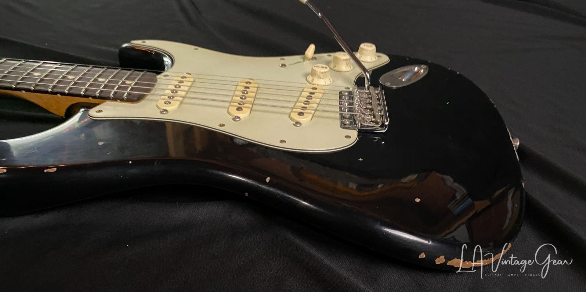 K-Line Springfield '64 S-Style Electric Guitar in Black Nitro - Image 4