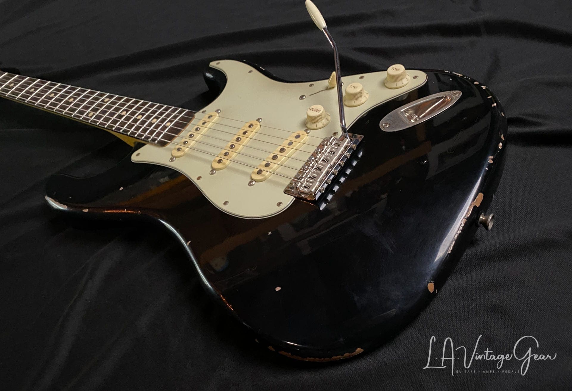 K-Line Springfield '64 S-Style Electric Guitar in Black Nitro - Image 5