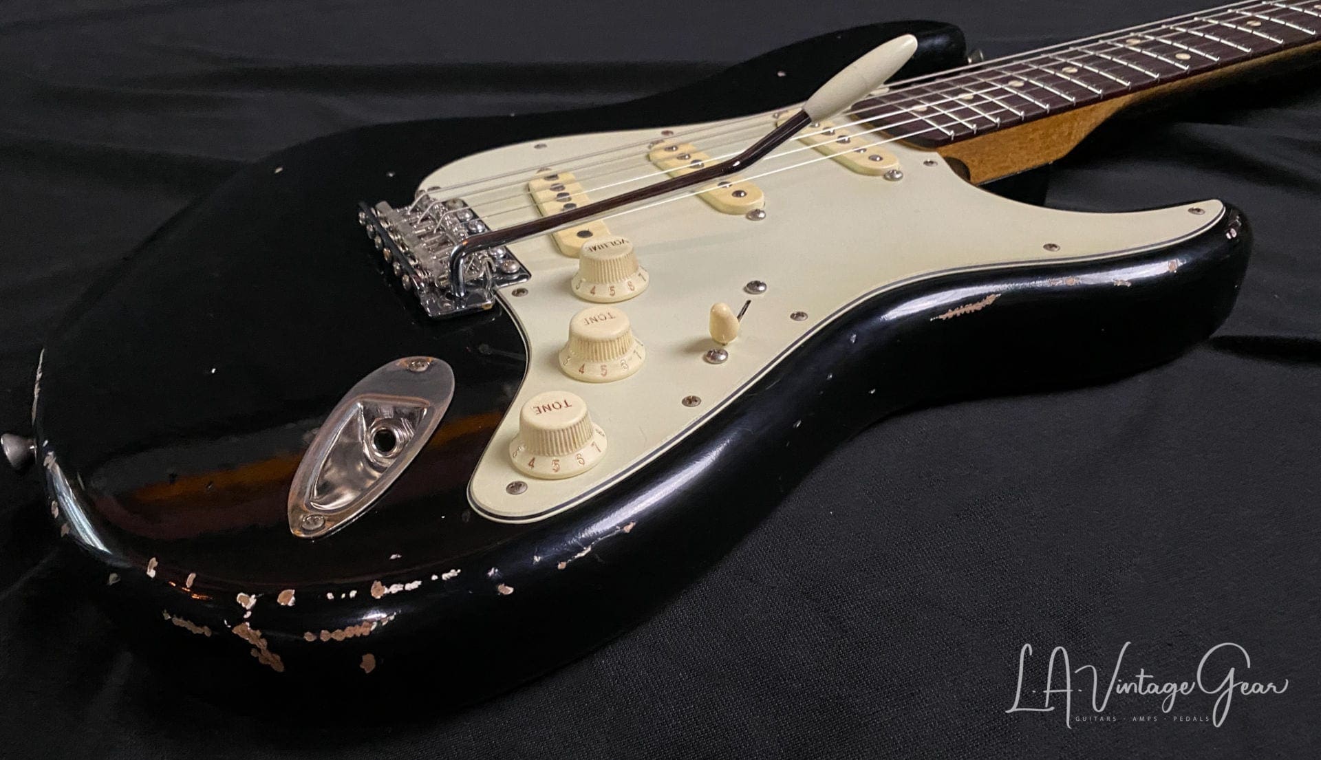 K-Line Springfield '64 S-Style Electric Guitar in Black Nitro - Image 6