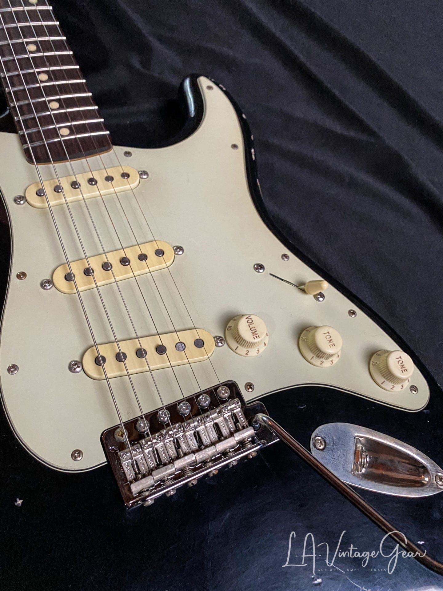 K-Line Springfield '64 S-Style Electric Guitar in Black Nitro - Image 8