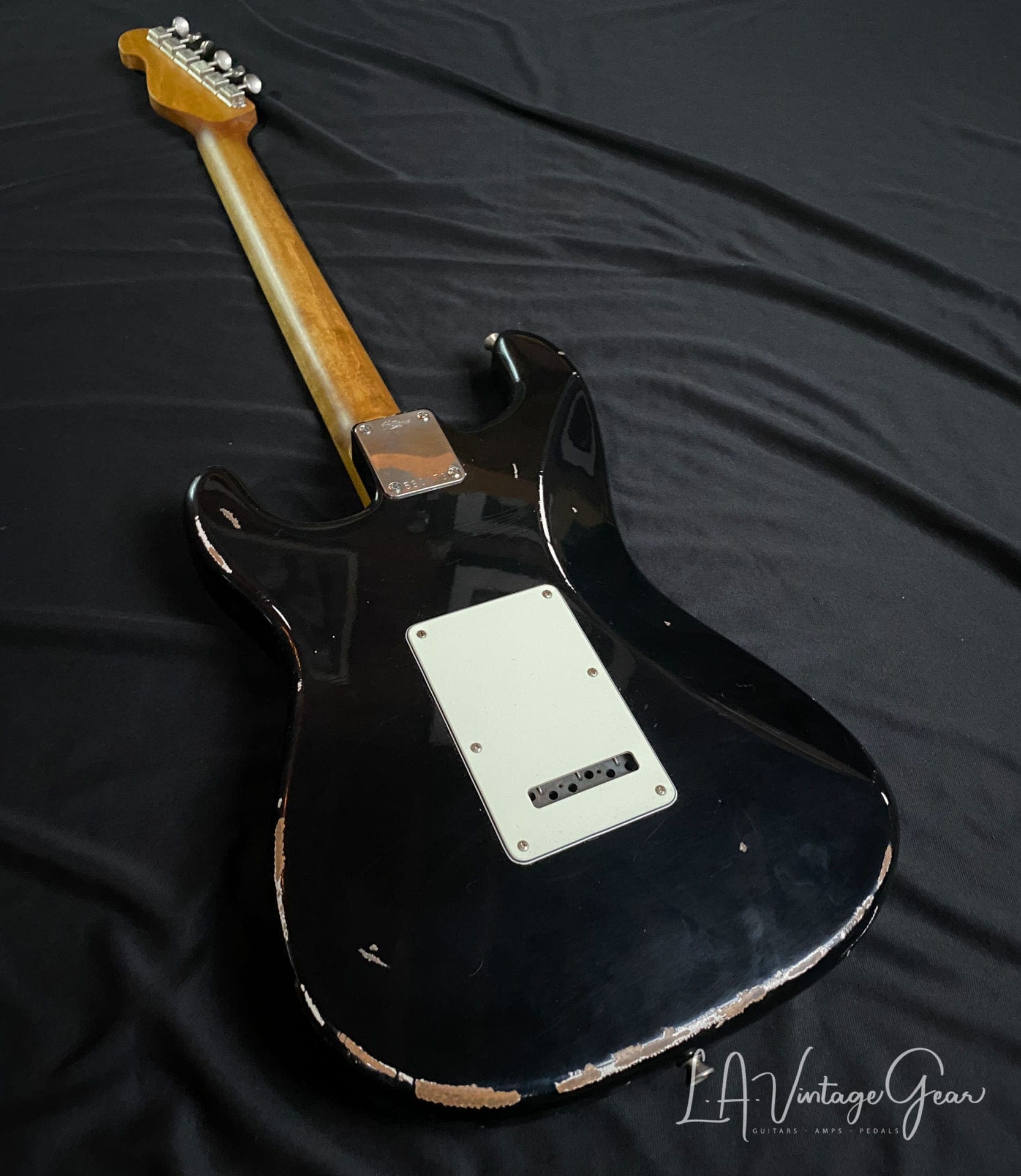 K-Line Springfield '64 S-Style Electric Guitar in Black Nitro - Image 11