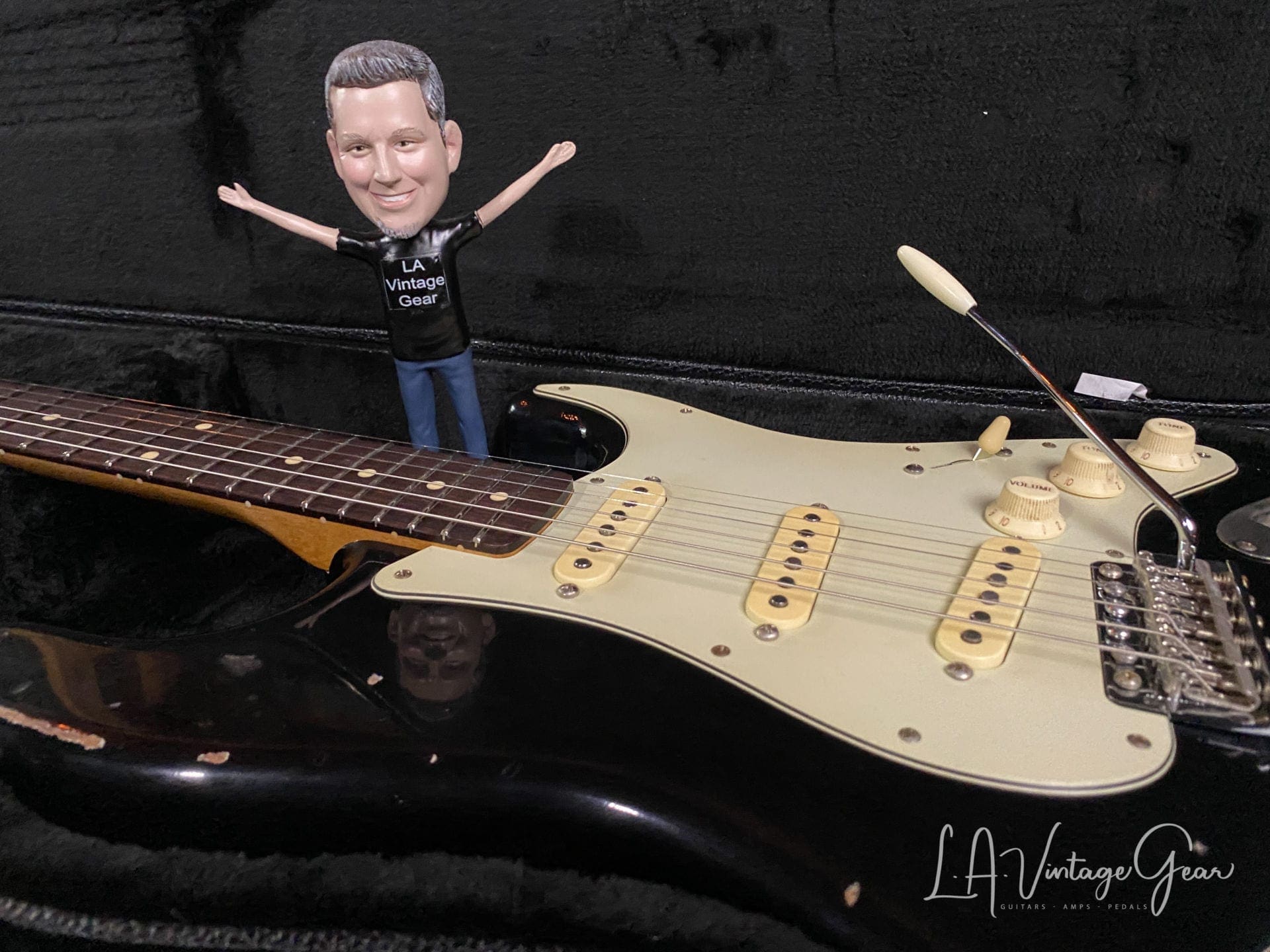 K-Line Springfield '64 S-Style Electric Guitar in Black Nitro - Image 20