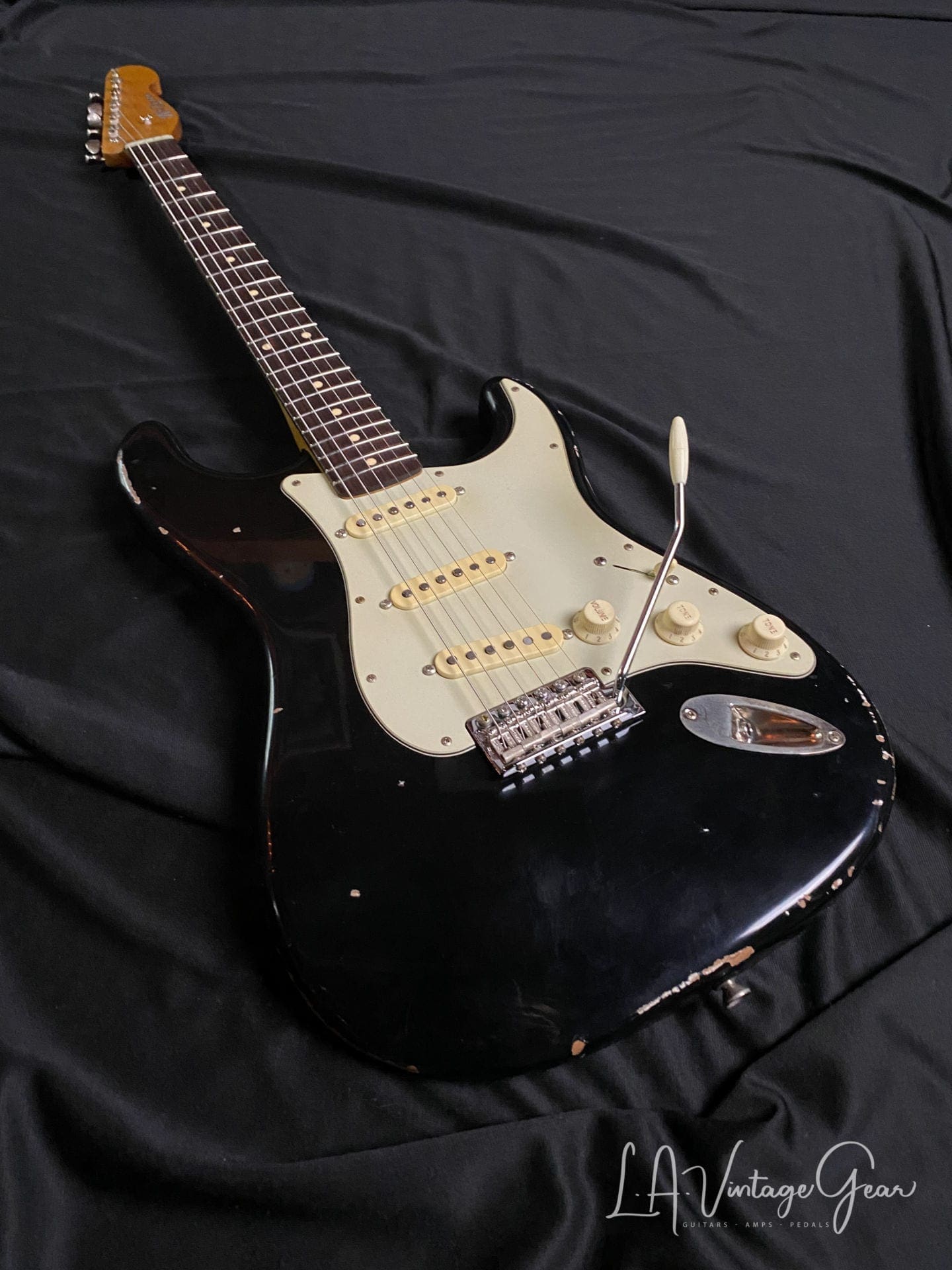 K-Line Springfield '64 S-Style Electric Guitar in Black Nitro - Image 3