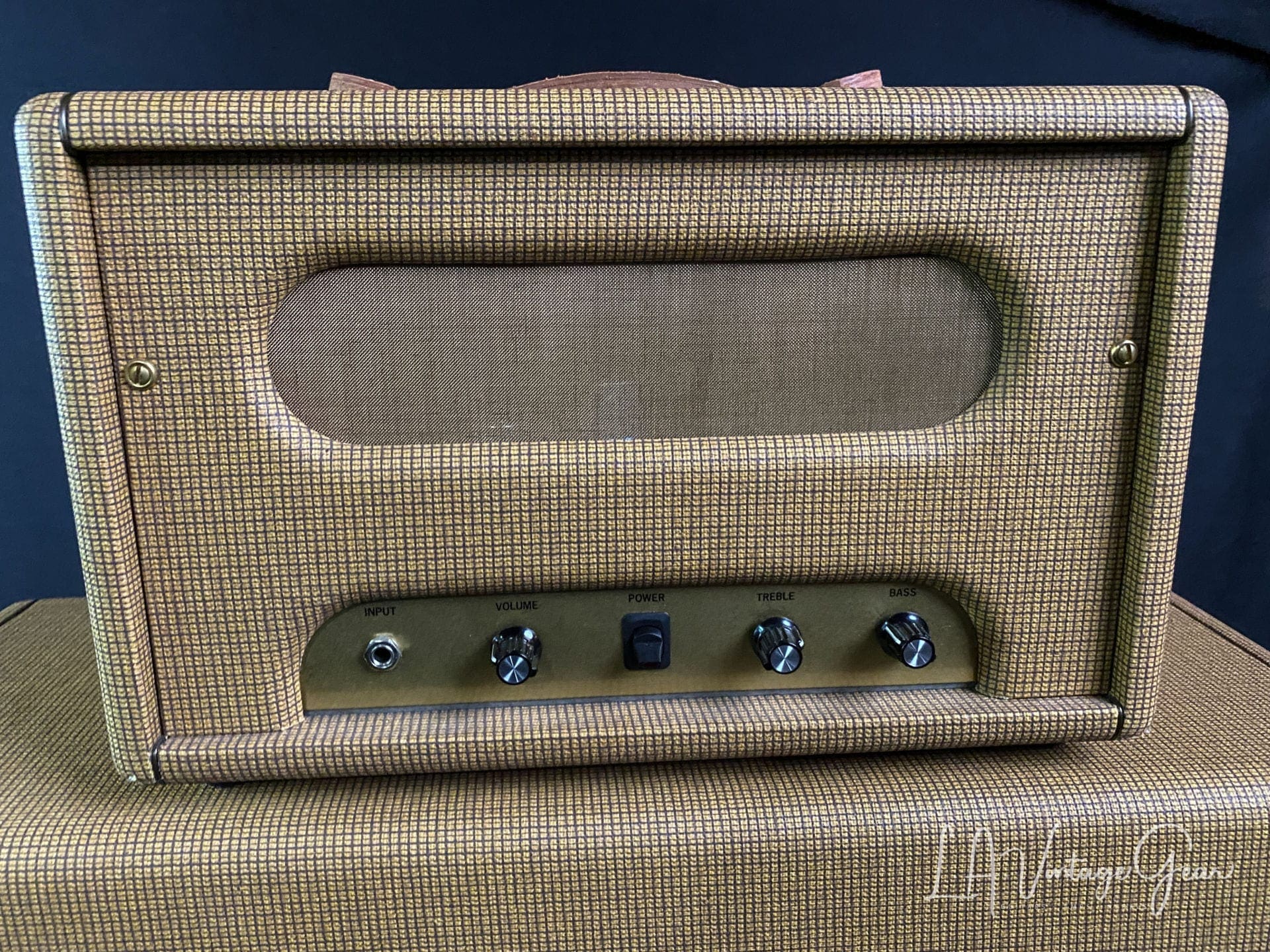 Kerry Wright Custom 2 x 12 Cab & Head with 6L6 Chassis - 'Brown Stripe Stack' with Fane Speakers - Image 3