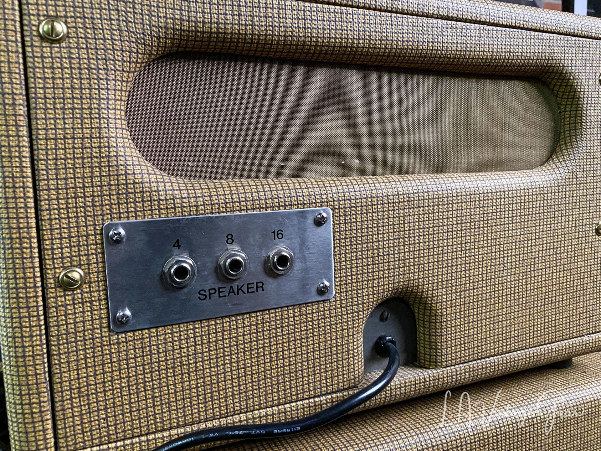 Kerry Wright Custom 2 x 12 Cab & Head with 6L6 Chassis - 'Brown Stripe Stack' with Fane Speakers - Image 4