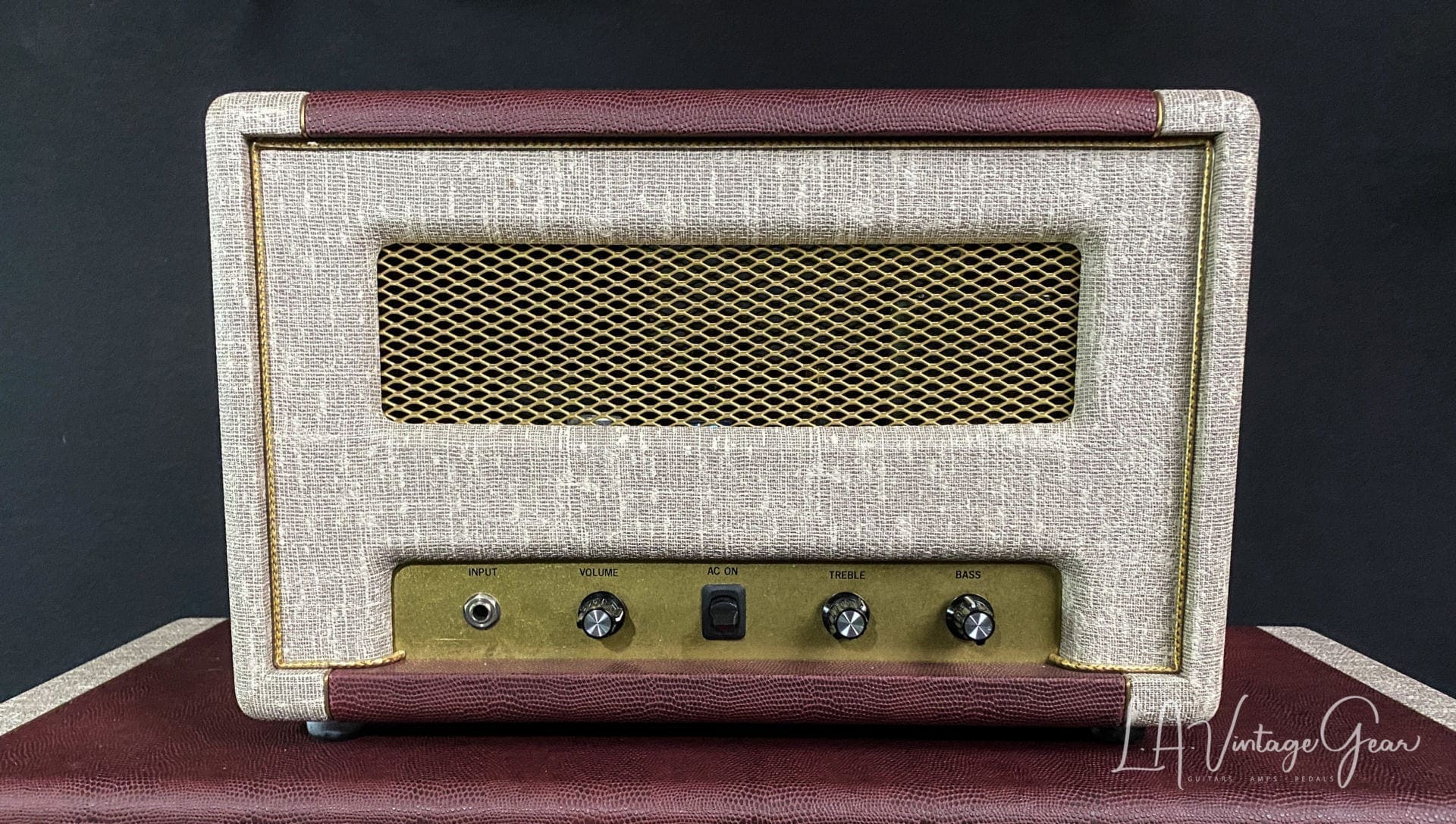 Kerry Wright Custom 2 x 12 Cab & Head with 6L6 Chassis - 'Burgundy Cream Stack' & Celestion Greenbacks - Image 3