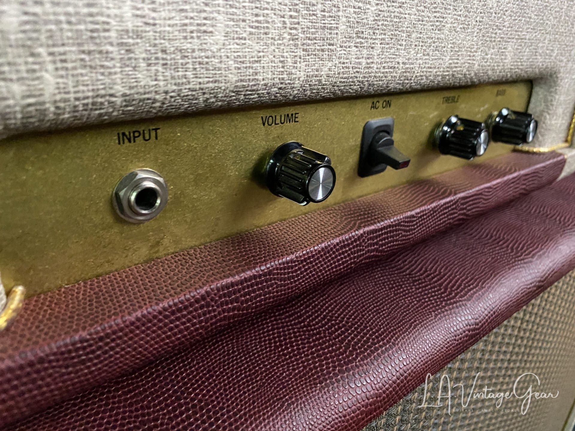 Kerry Wright Custom 2 x 12 Cab & Head with 6L6 Chassis - 'Burgundy Cream Stack' & Celestion Greenbacks - Image 5