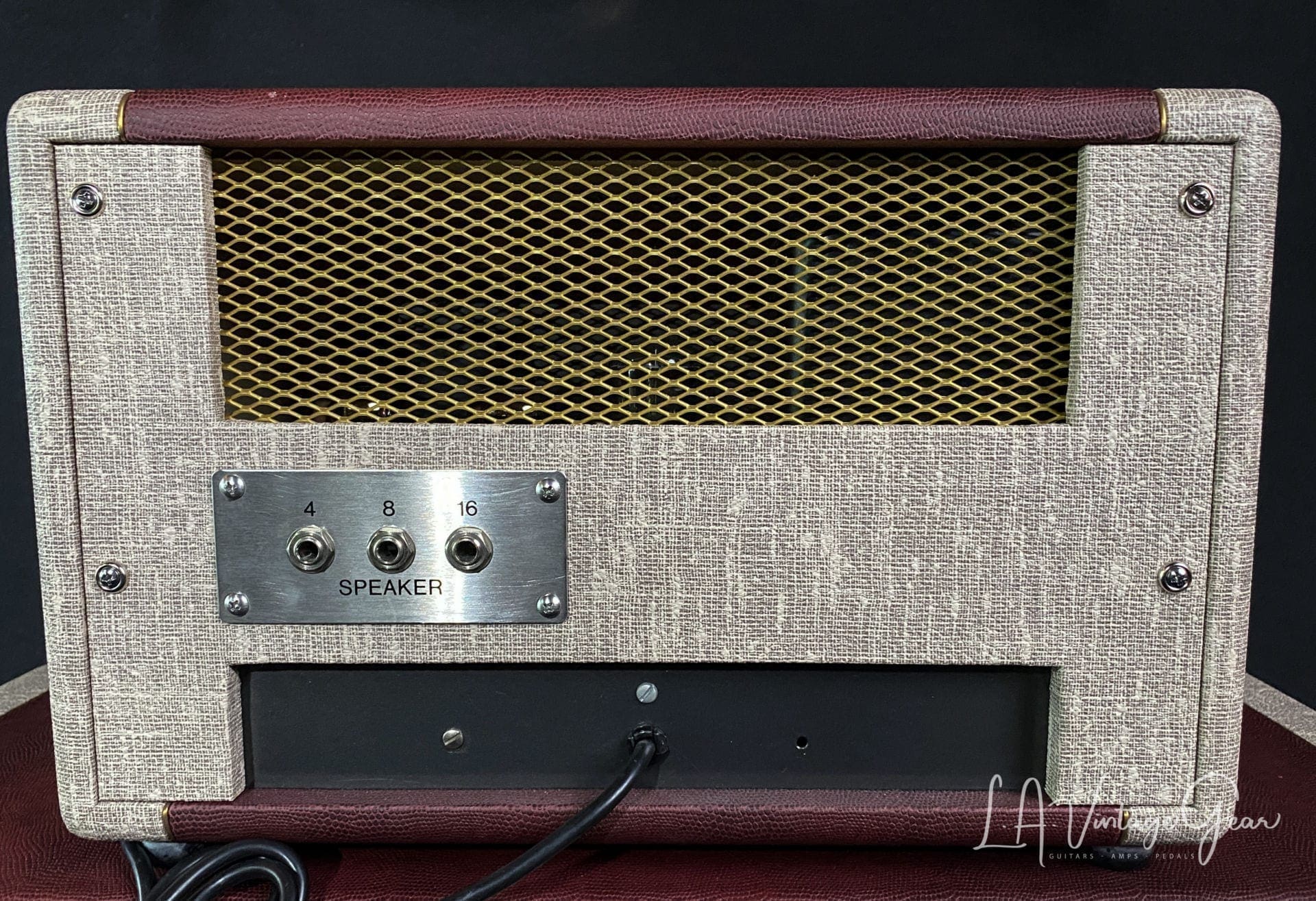 Kerry Wright Custom 2 x 12 Cab & Head with 6L6 Chassis - 'Burgundy Cream Stack' & Celestion Greenbacks - Image 7