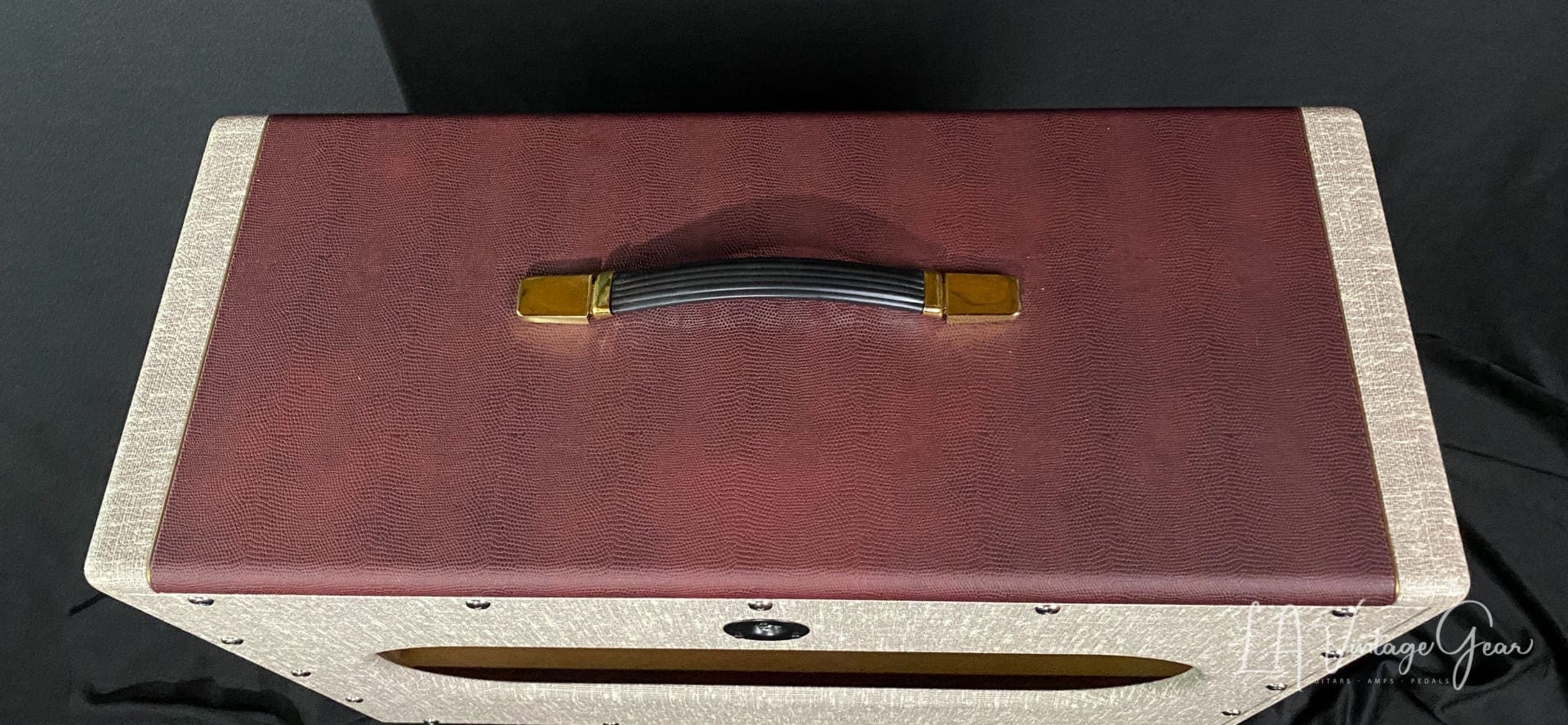 Kerry Wright Custom 2 x 12 Cab & Head with 6L6 Chassis - 'Burgundy Cream Stack' & Celestion Greenbacks - Image 13