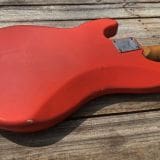 Danocaster P-Style Electric Bass in  Faded Fiesta Red