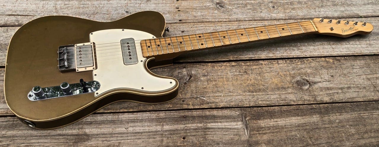 Danocaster 'Mongrel' Double Bound Single Cut Electric Guitar - Aged Penny Finish - Image 5