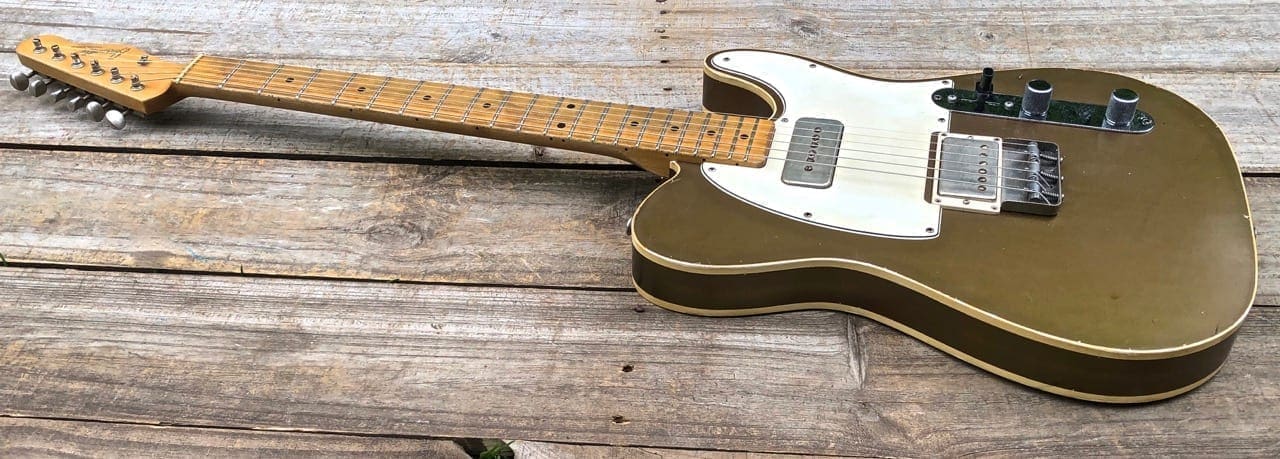 Danocaster 'Mongrel' Double Bound Single Cut Electric Guitar - Aged Penny Finish - Image 4