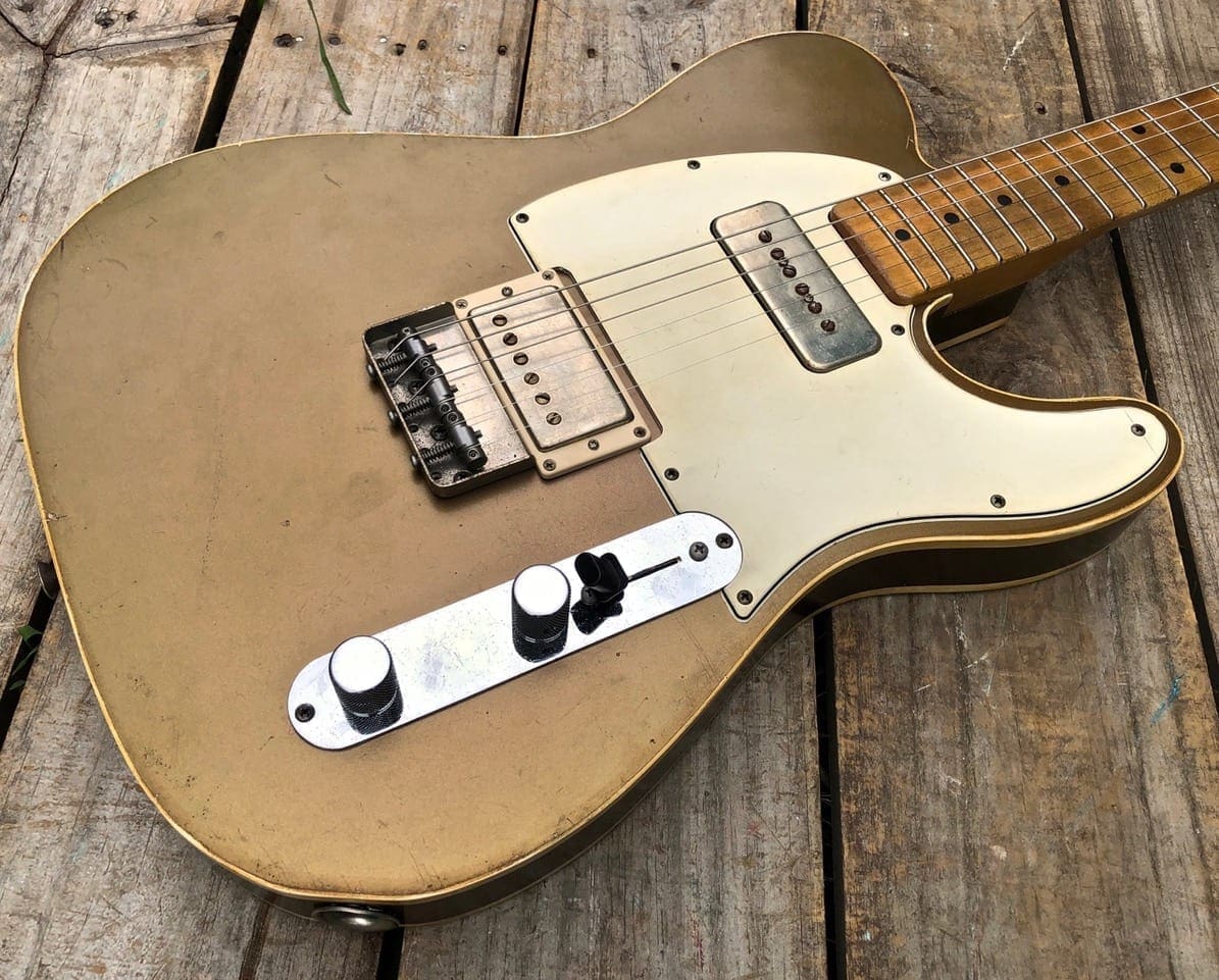 Danocaster 'Mongrel' Double Bound Single Cut Electric Guitar - Aged Penny Finish