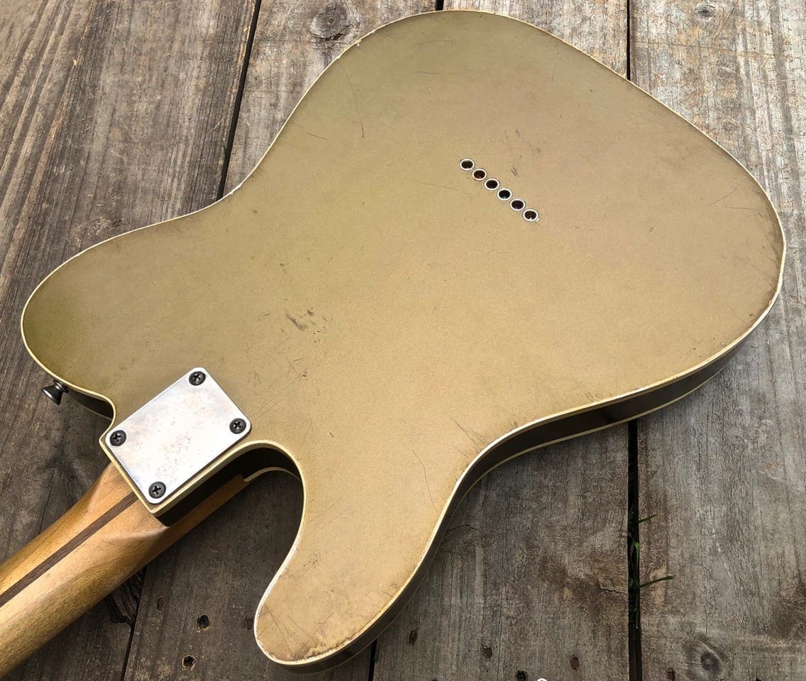 Danocaster 'Mongrel' Double Bound Single Cut Electric Guitar - Aged Penny Finish - Image 7