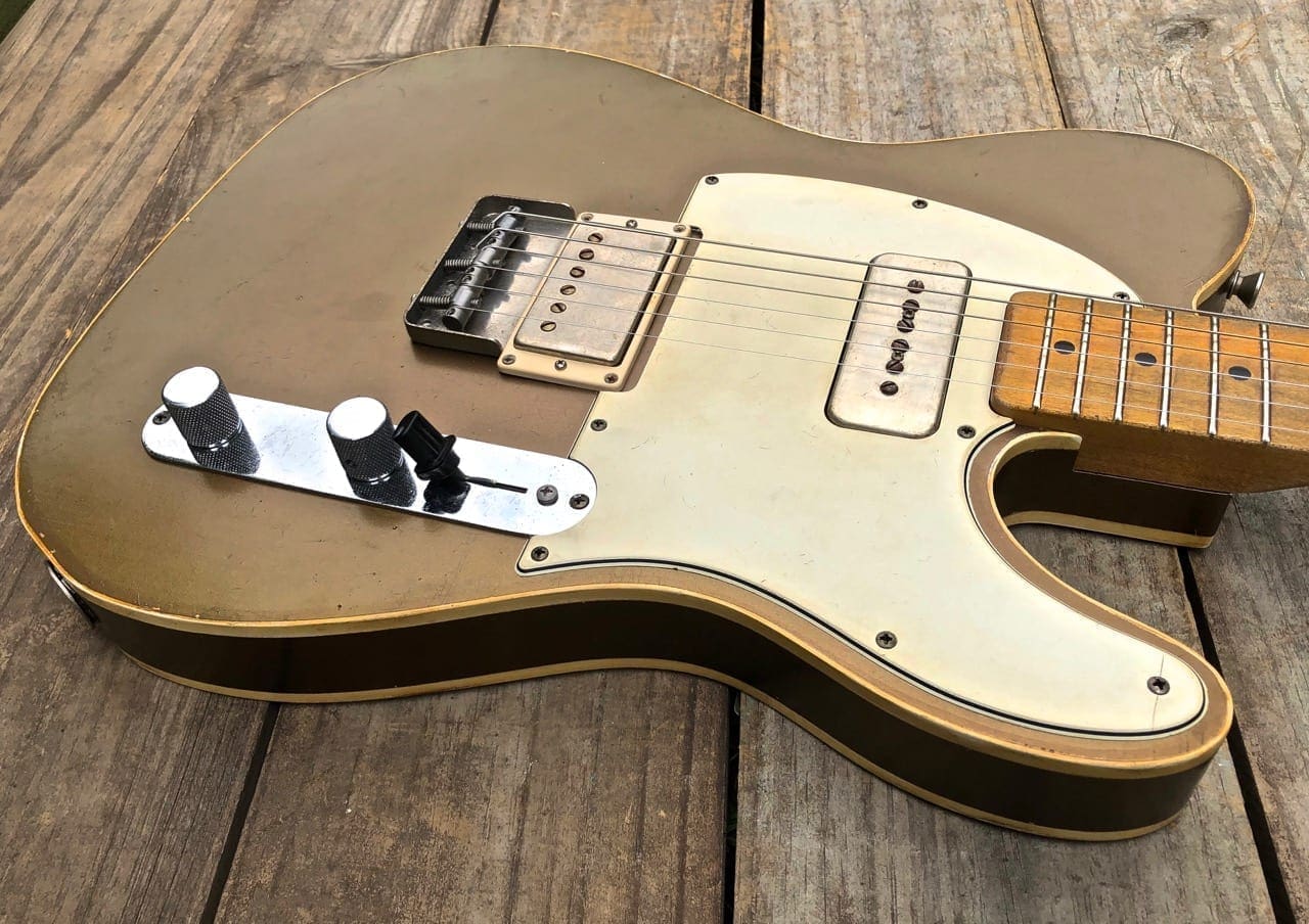 Danocaster 'Mongrel' Double Bound Single Cut Electric Guitar - Aged Penny Finish - Image 2