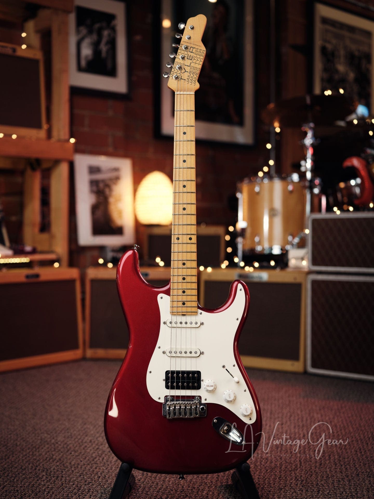 Tyler S-Style "Hot Poop" Electric Guitar in Candy Apple Red - Signed by Mike Landau