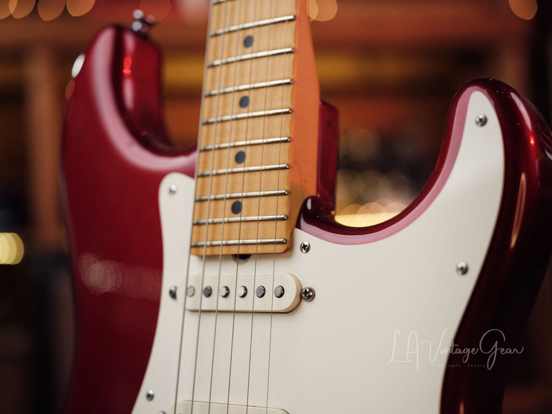 Tyler S-Style "Hot Poop" Electric Guitar in Candy Apple Red - Signed by Mike Landau - Image 2