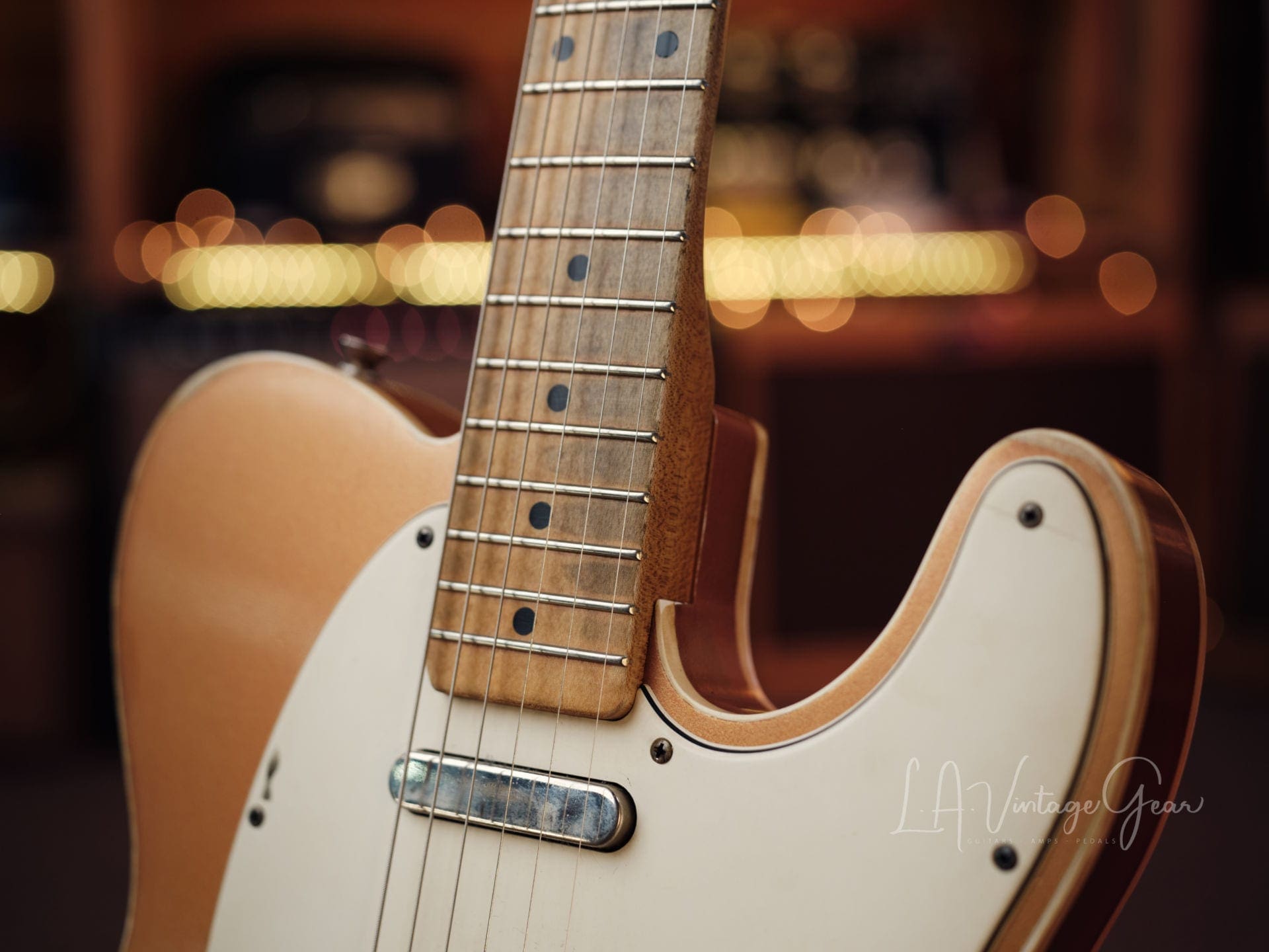 Danocaster Double Bound Single Cut Electric Guitar - in a Faded Out Candy Apple Finish! - Image 5