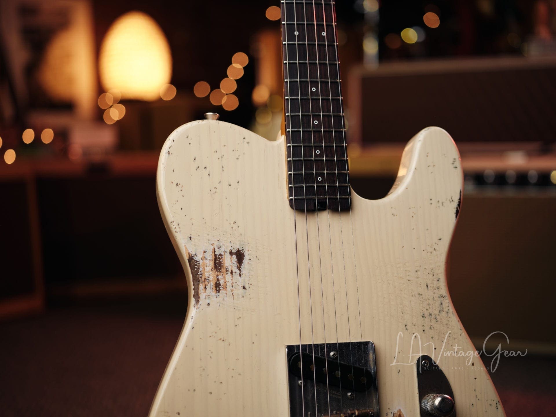Shabat 'Lion' T-Style Electric Guitar - Vintage White Finish - Pine Body and Lollar J Street Pickups! - Image 4