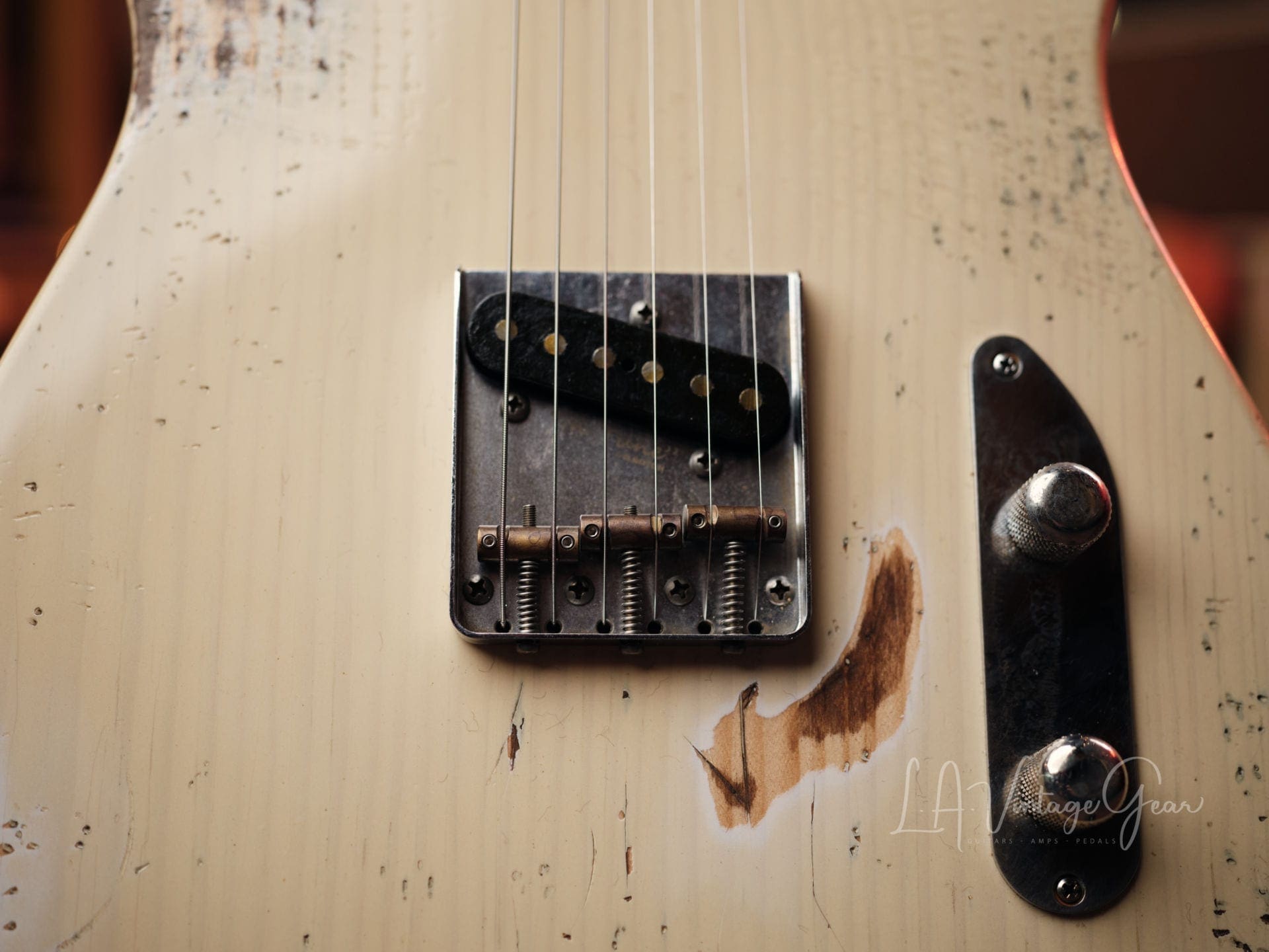 Shabat 'Lion' T-Style Electric Guitar - Vintage White Finish - Pine Body and Lollar J Street Pickups! - Image 6
