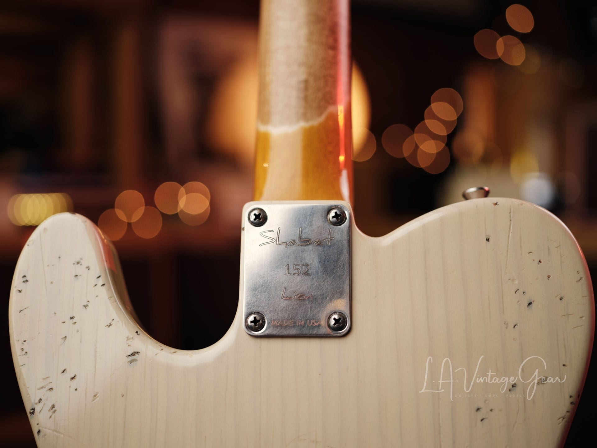 Shabat 'Lion' T-Style Electric Guitar - Vintage White Finish - Pine Body and Lollar J Street Pickups! - Image 11