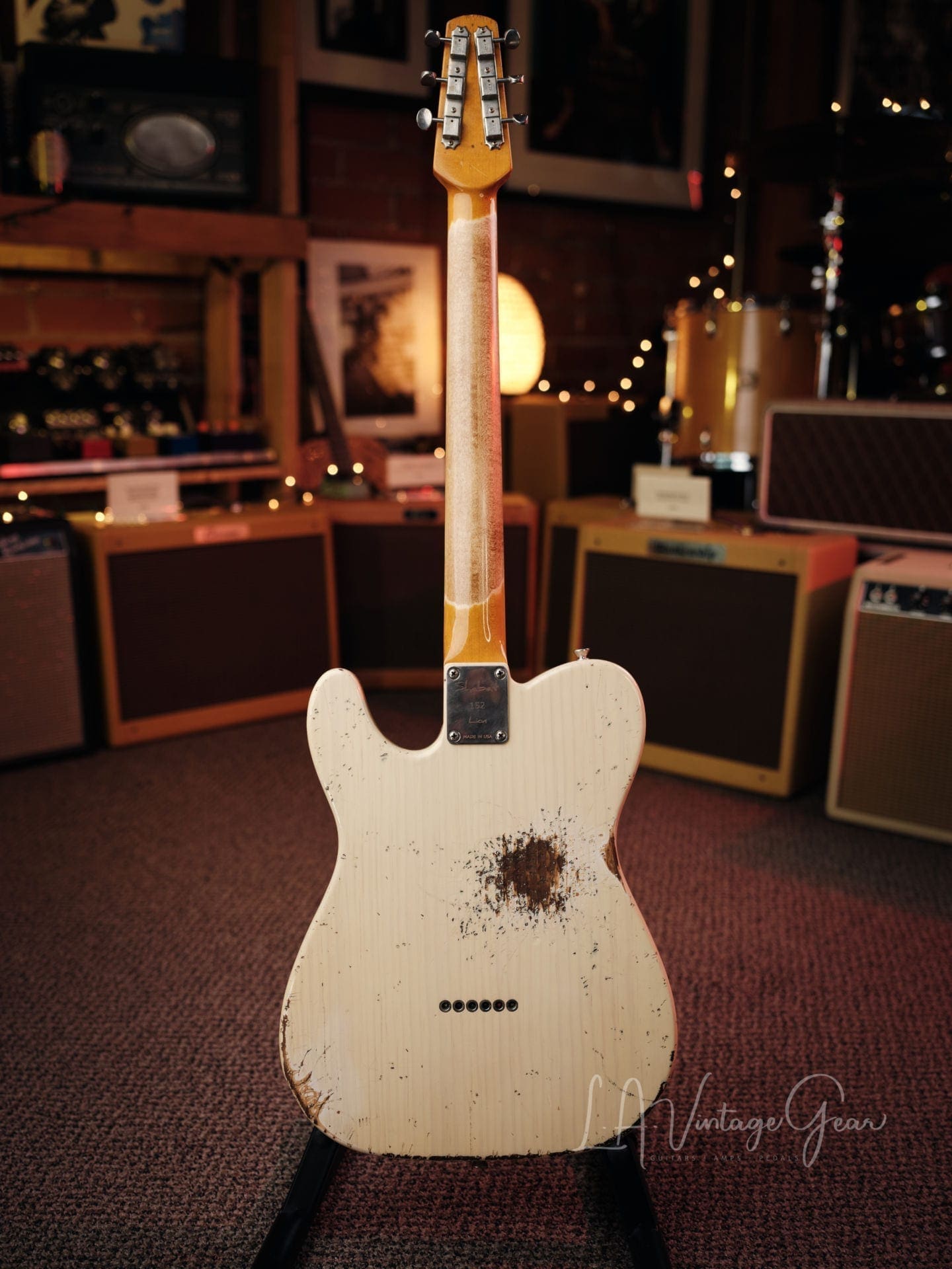 Shabat 'Lion' T-Style Electric Guitar - Vintage White Finish - Pine Body and Lollar J Street Pickups! - Image 10