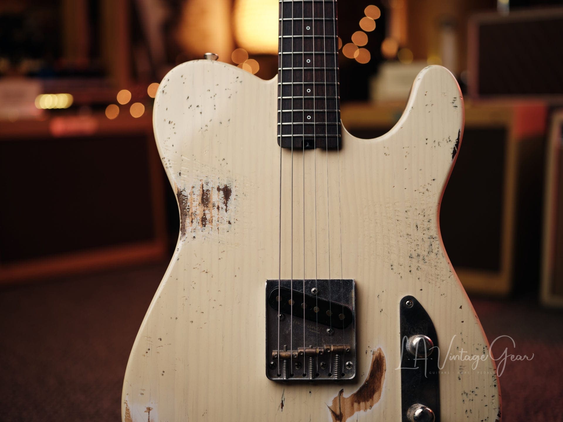 Shabat 'Lion' T-Style Electric Guitar - Vintage White Finish - Pine Body and Lollar J Street Pickups! - Image 3