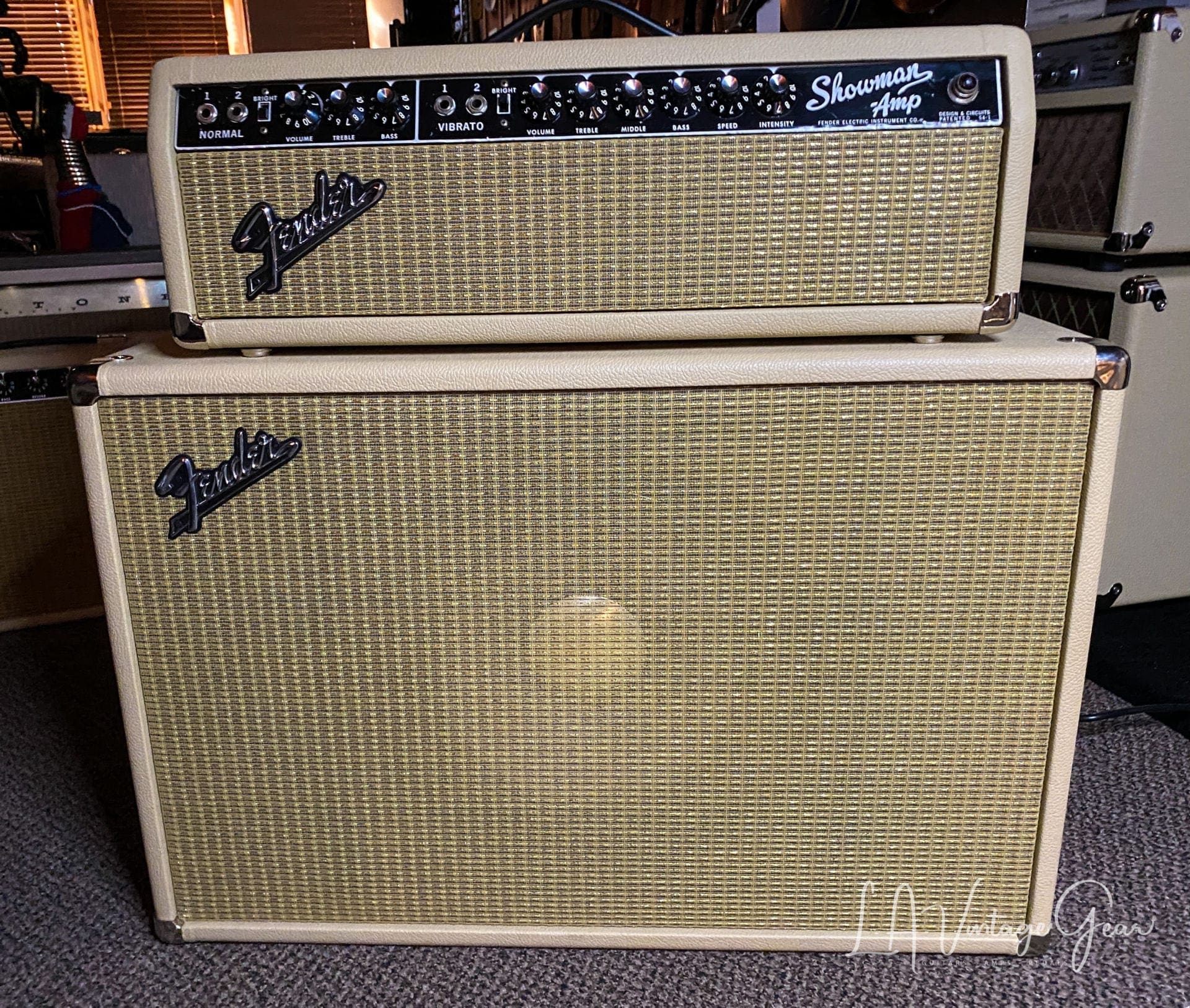 Fender 1963 Blonde Showman Head & 1x12 Cab with Lansing Speaker & Tone Ring - Image 2