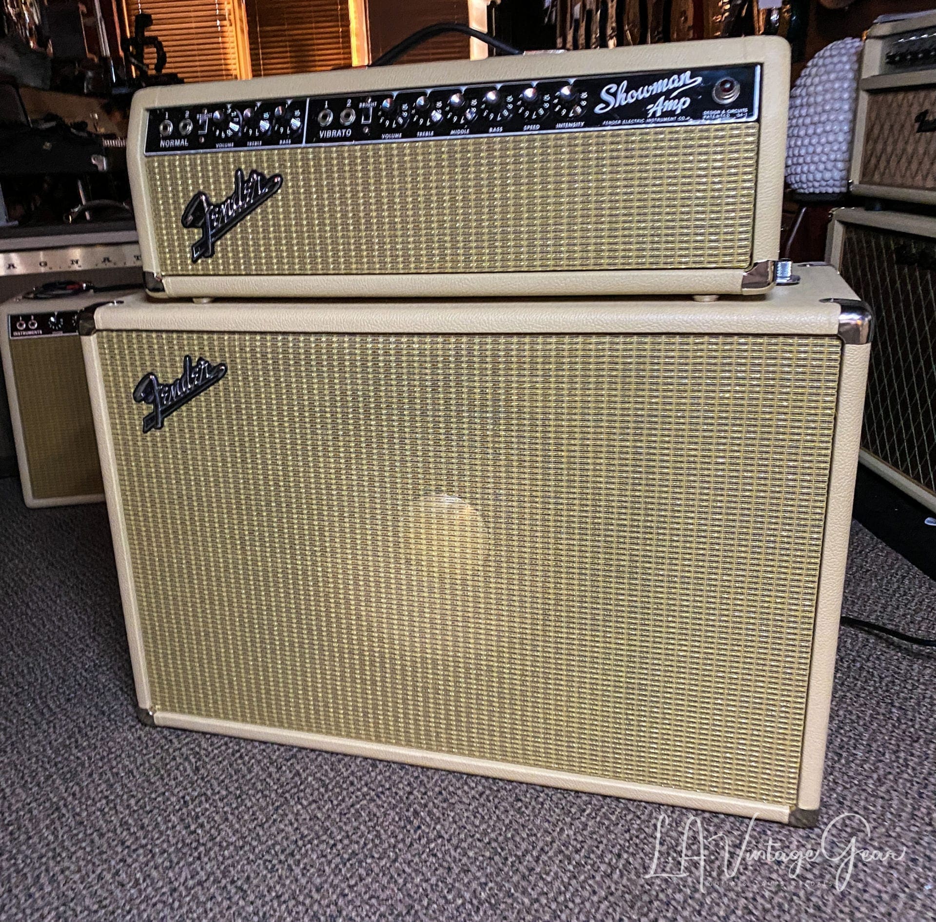 Fender 1963 Blonde Showman Head & 1x12 Cab with Lansing Speaker & Tone Ring