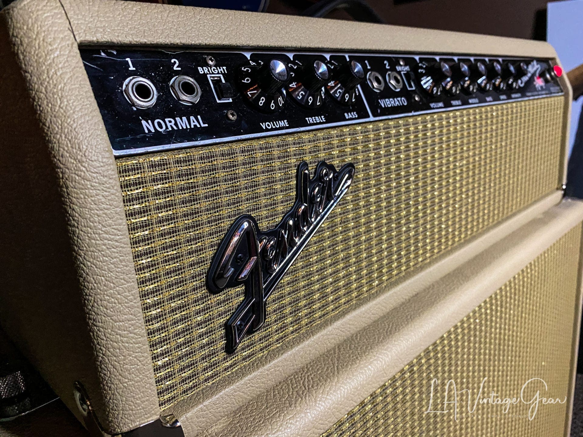 Fender 1963 Blonde Showman Head & 1x12 Cab with Lansing Speaker & Tone Ring - Image 5