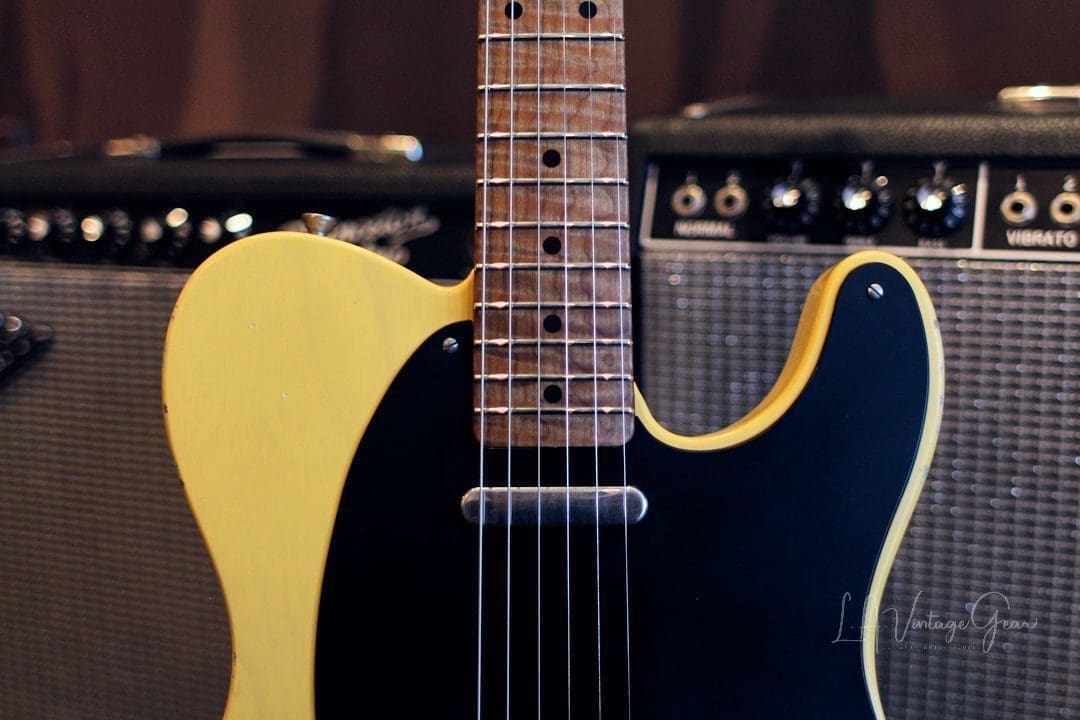 Xotic XTC-1 T-Style Lightly Relic'd Electric Guitar-Butterscotch Blackguard-Roasted Flame Maple Neck #2331 - Image 3