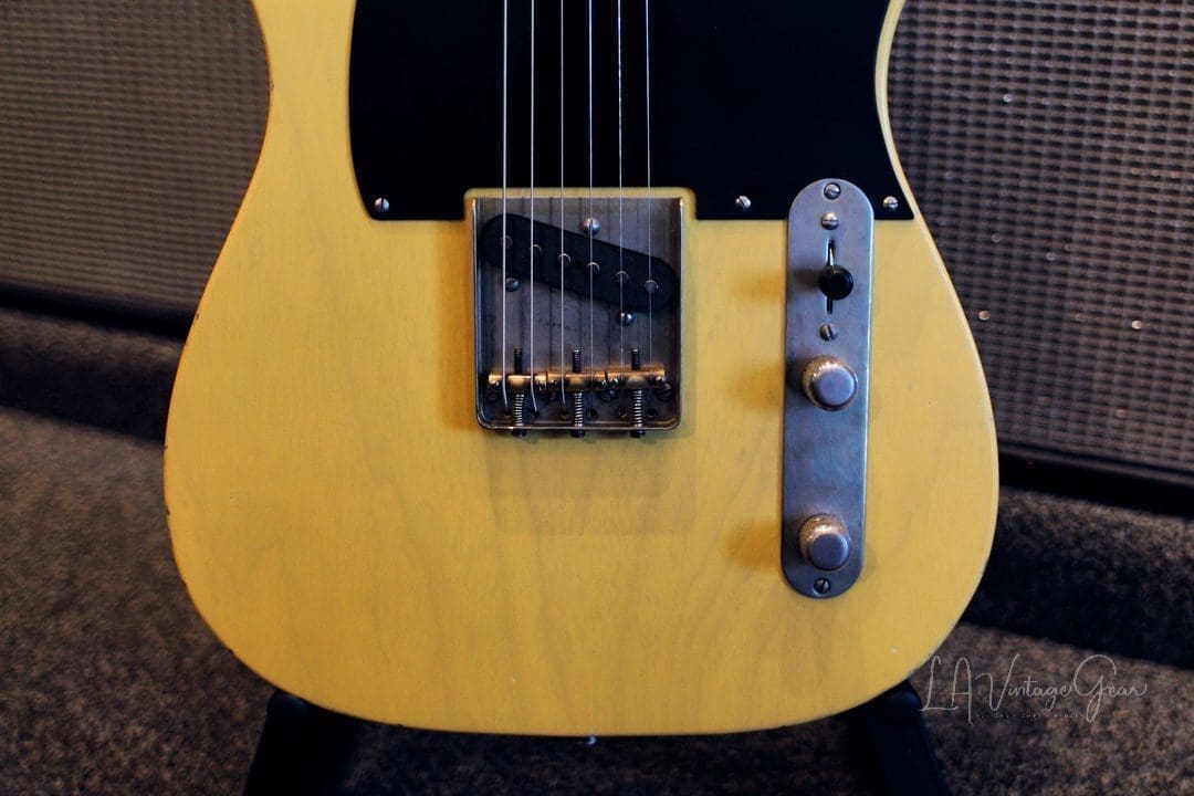 Xotic XTC-1 T-Style Lightly Relic'd Electric Guitar-Butterscotch Blackguard-Roasted Flame Maple Neck #2331 - Image 4