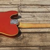 Danocaster Single Cut Double Bound T-Style Electric Guitar in Faded Candy Apple Red – With Foilbucker Neck Pickup!