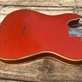 Danocaster Single Cut Double Bound T-Style Electric Guitar in Faded Candy Apple Red – With Foilbucker Neck Pickup!