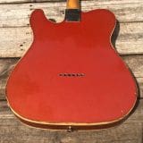 Danocaster Single Cut Double Bound T-Style Electric Guitar in Faded Candy Apple Red – With Foilbucker Neck Pickup!